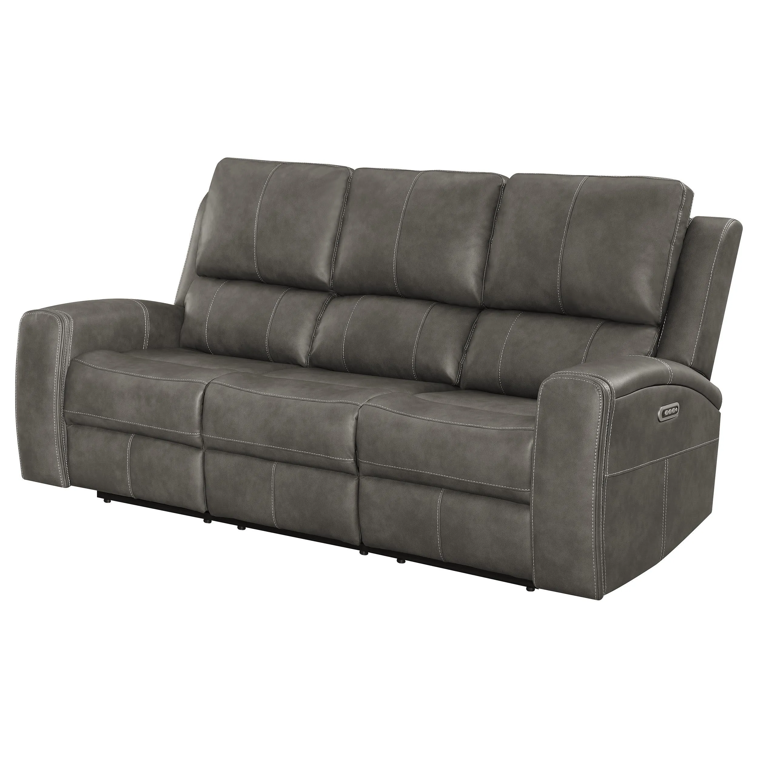 Brickston Triple Power Reclining Sofa Charcoal - Image 4