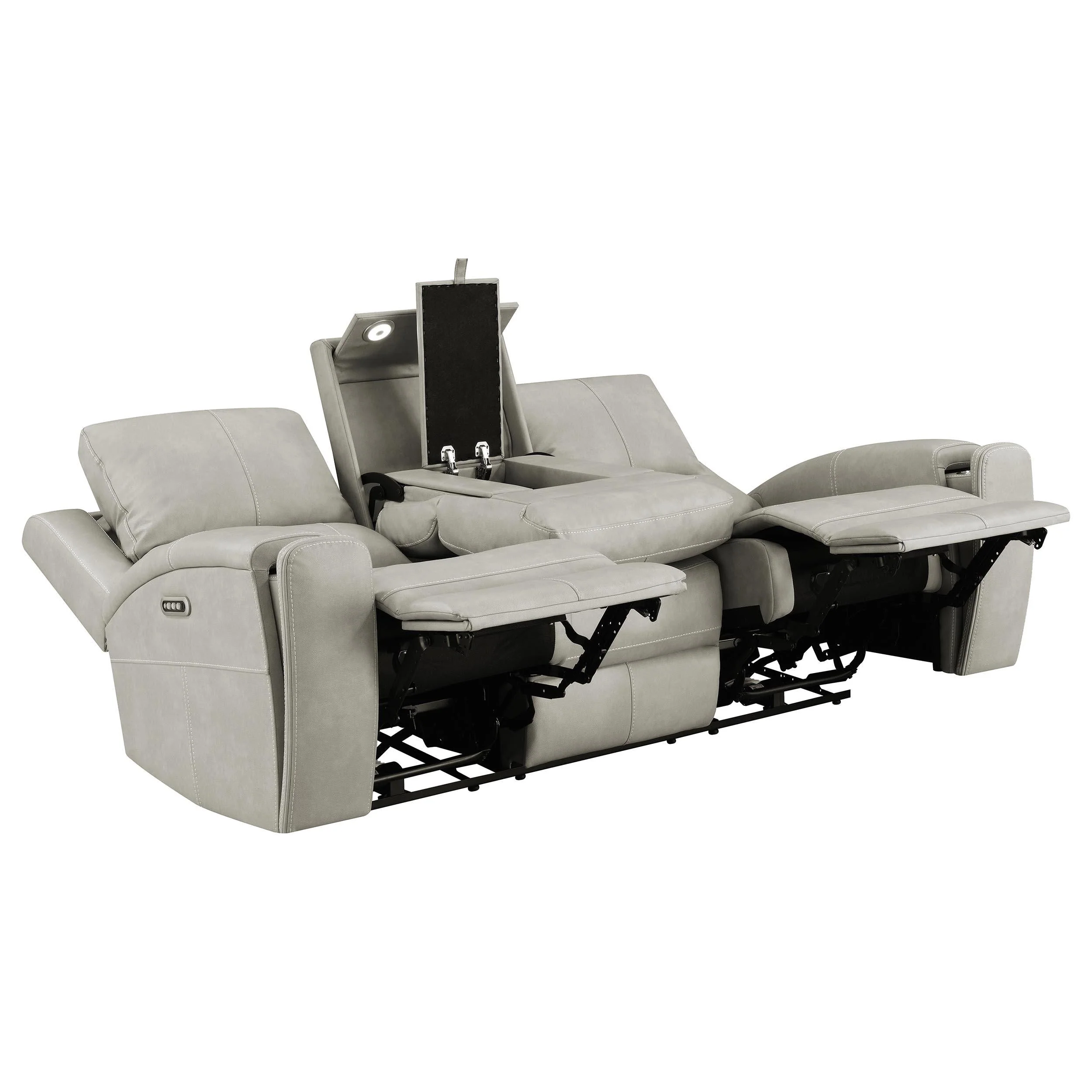 Brickston Triple Power Reclining Sofa Grey - Image 3