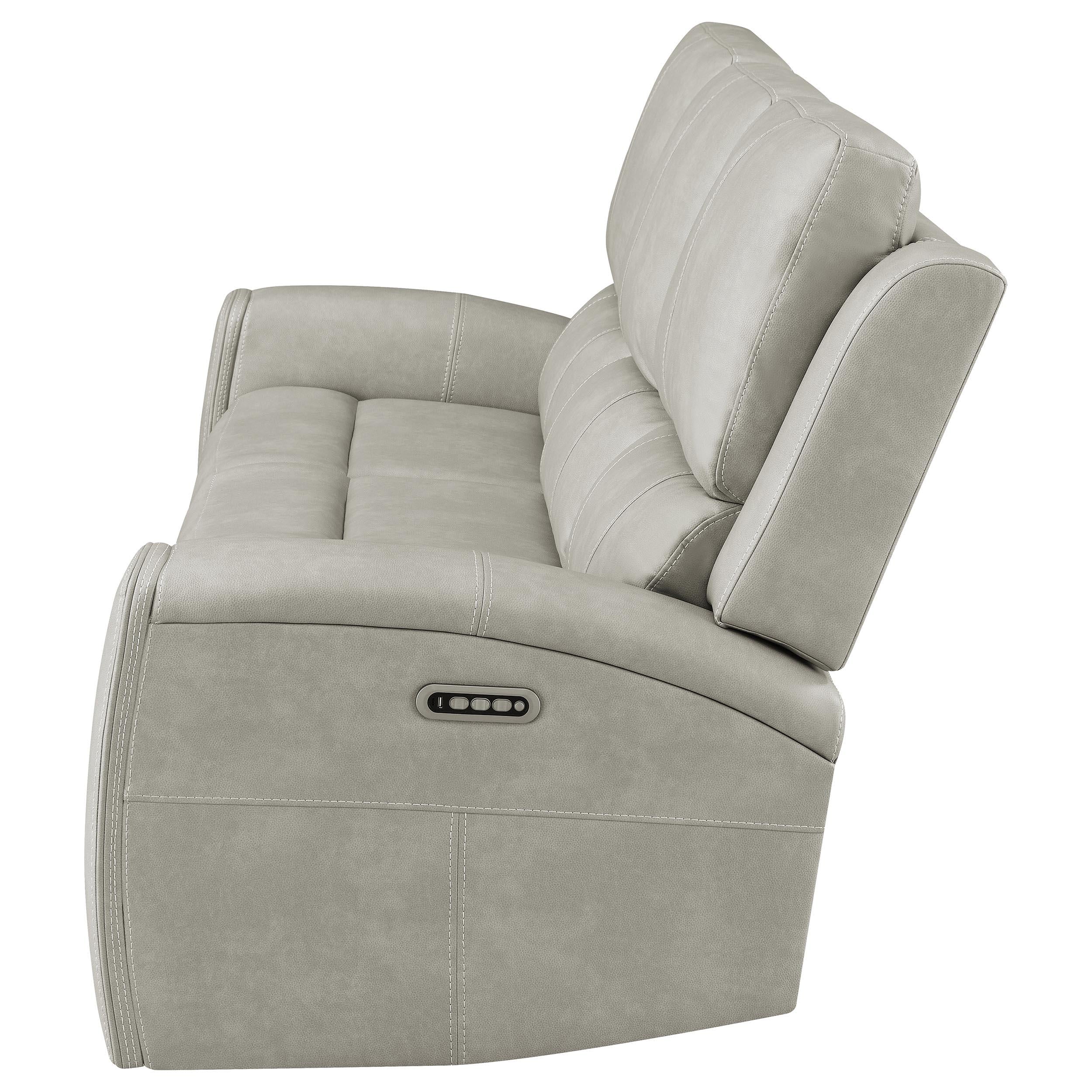 Brickston Triple Power Reclining Sofa Grey - Image 5