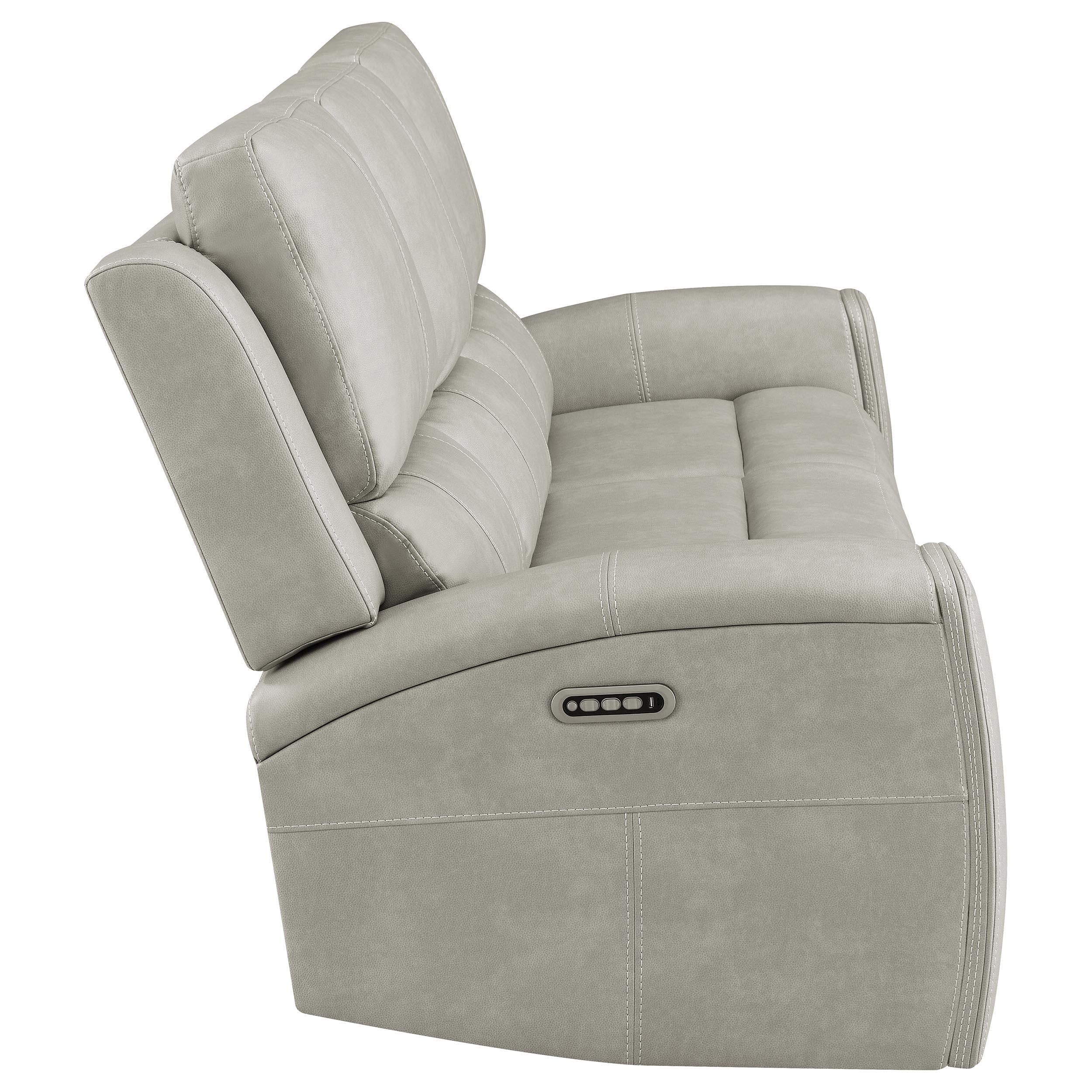Brickston Triple Power Reclining Sofa Grey - Image 8