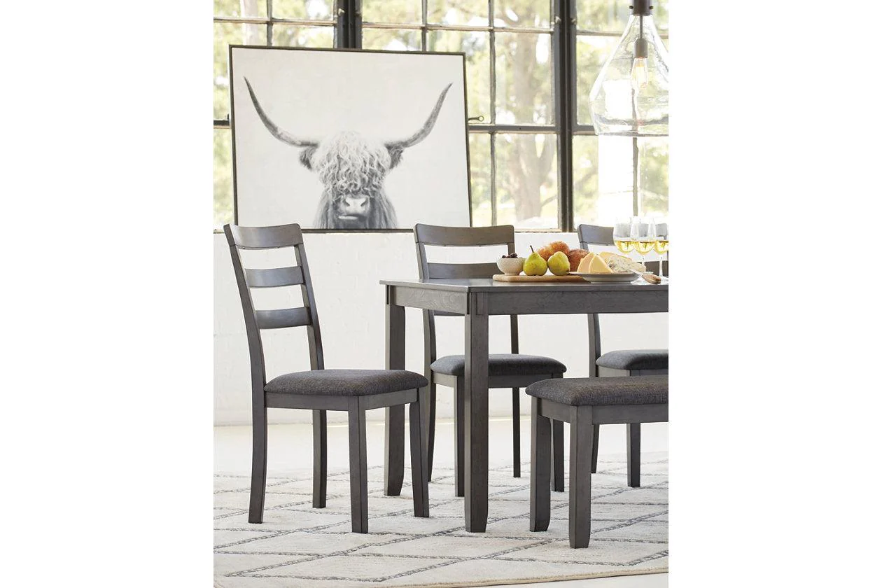 Bridson Gray Dining Table and Chairs with Bench - Image 7