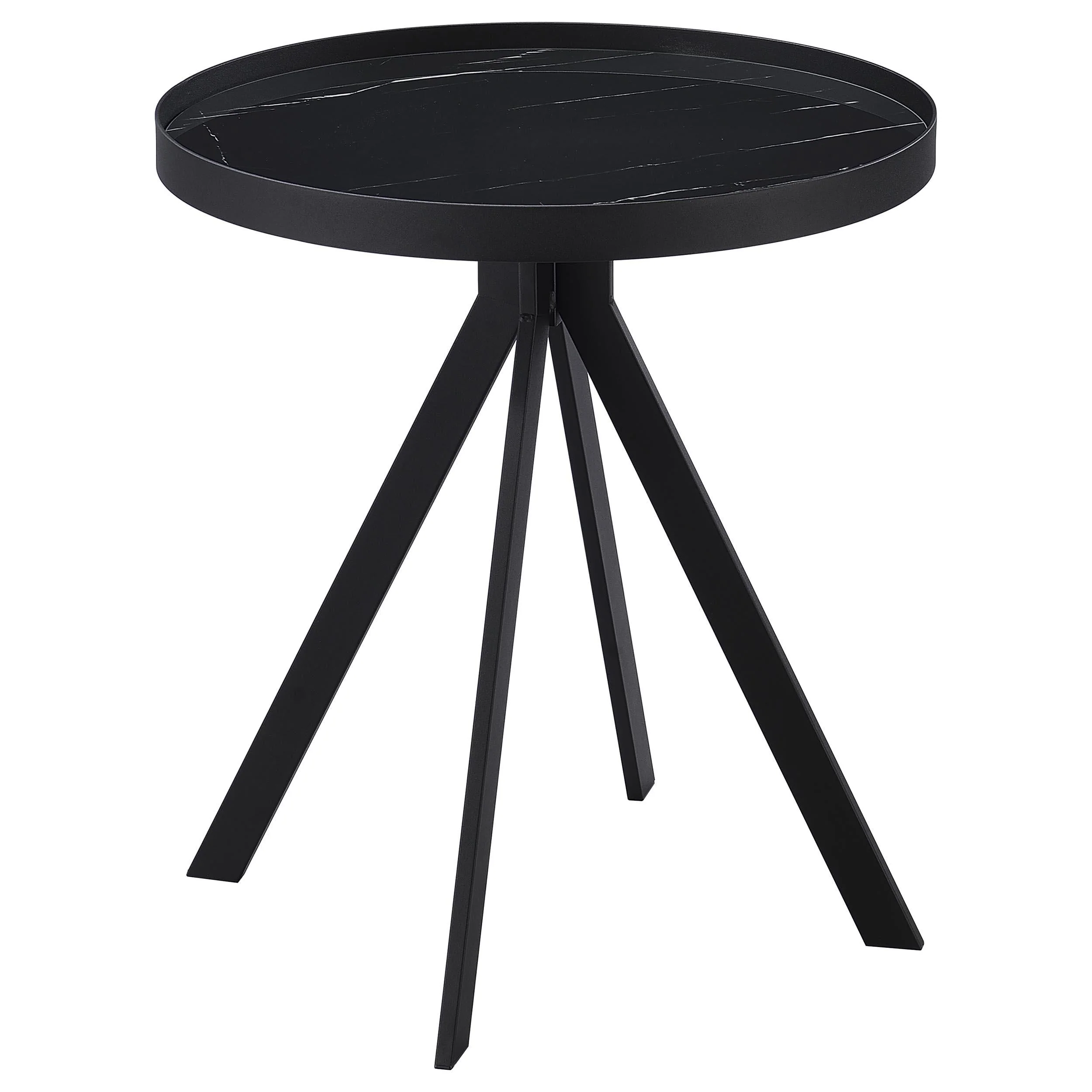 Briggs Black 2-Piece Round Coffee and End Table Set - Image 4
