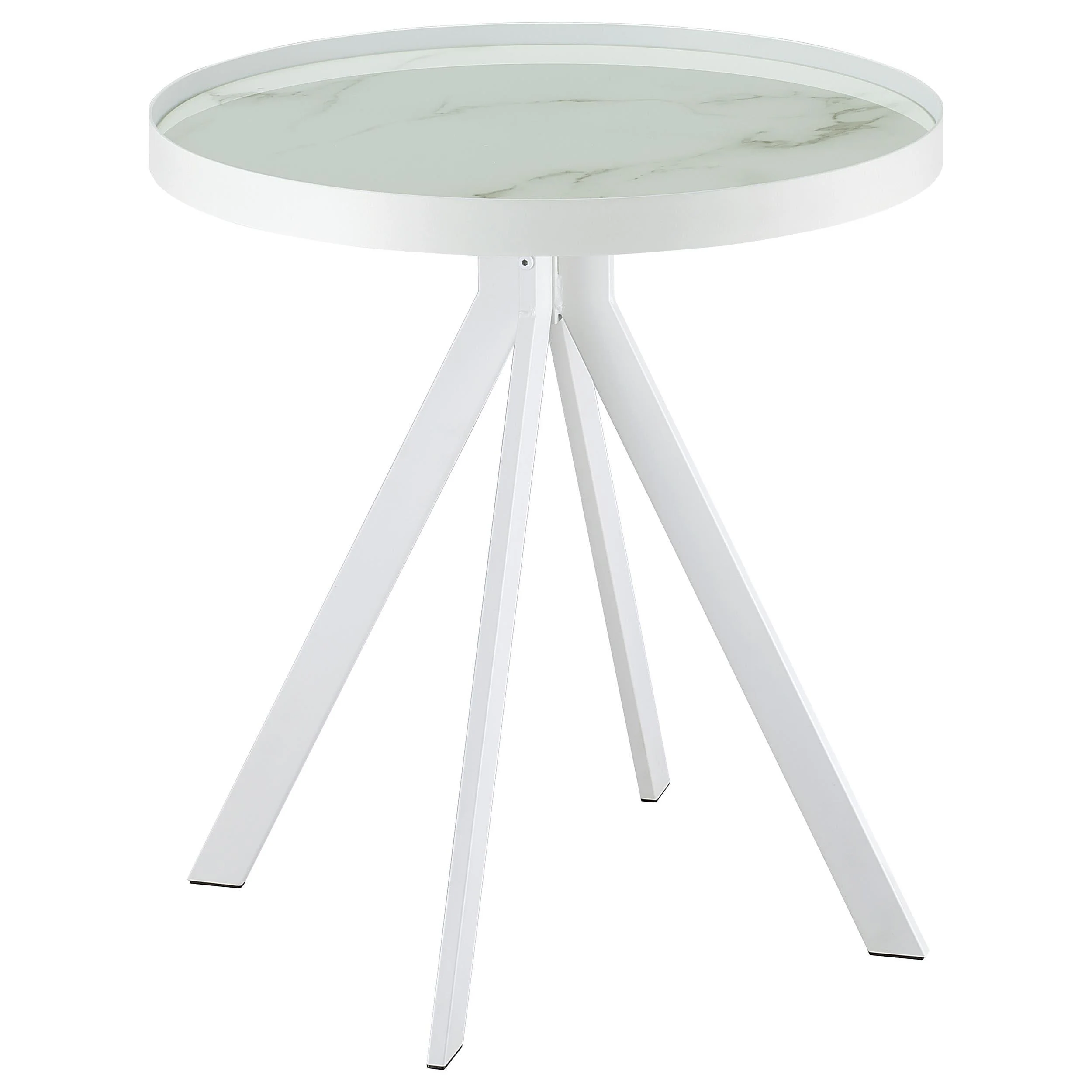 Briggs White 2-Piece Round Coffee and End Table Set - Image 3