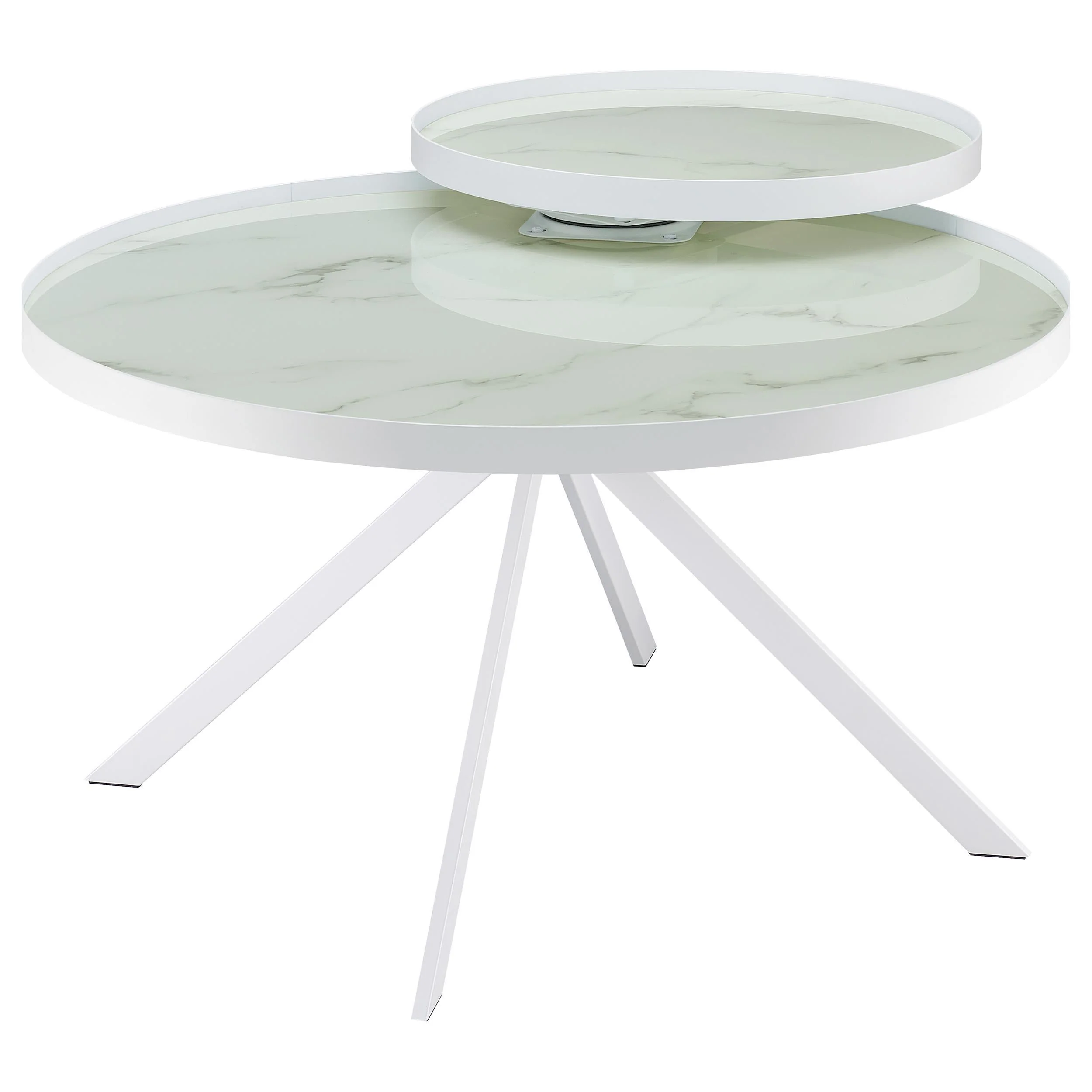 Briggs White 2-Piece Round Coffee and End Table Set - Image 7
