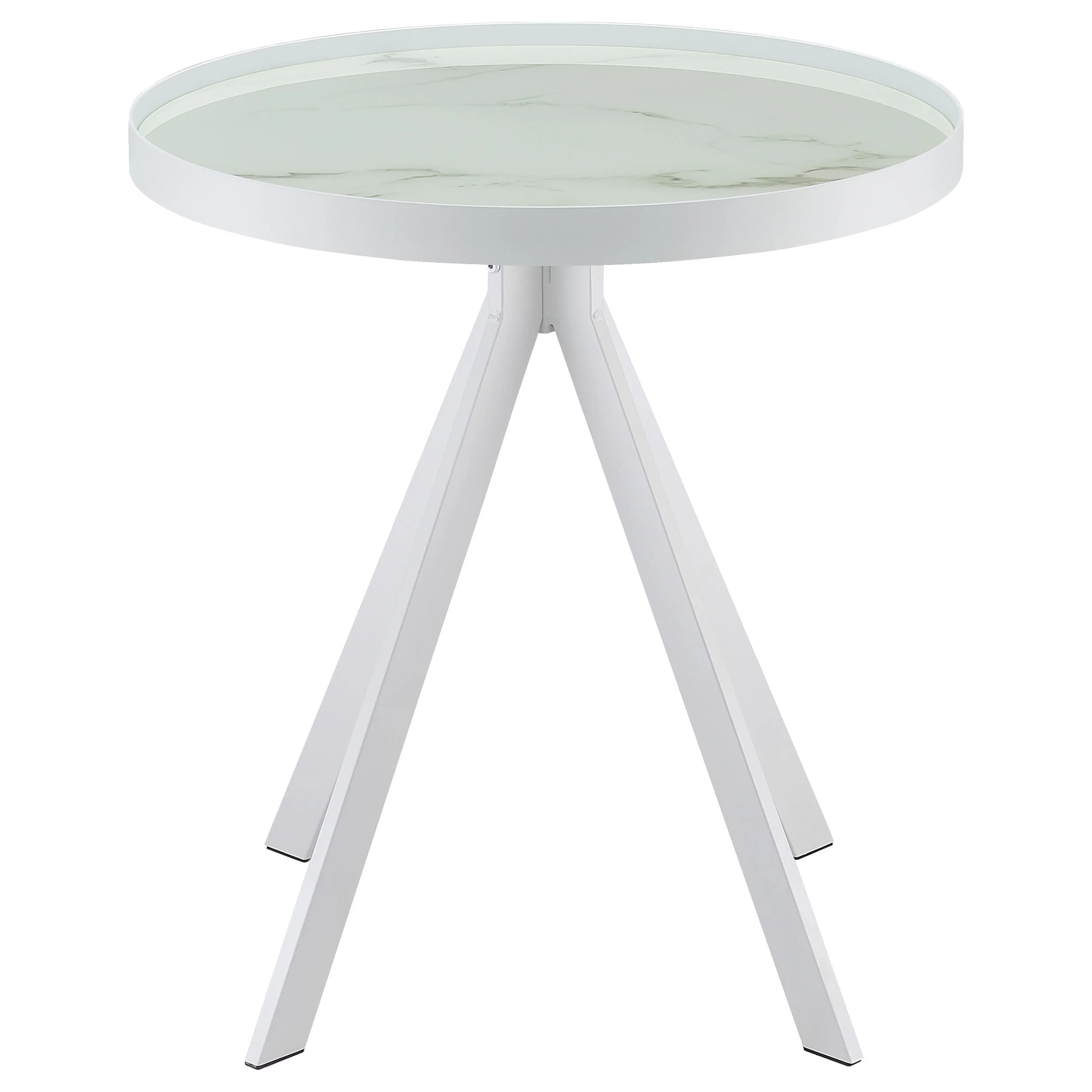 Briggs White 3-Piece Round Coffee and End Table Set - Image 4