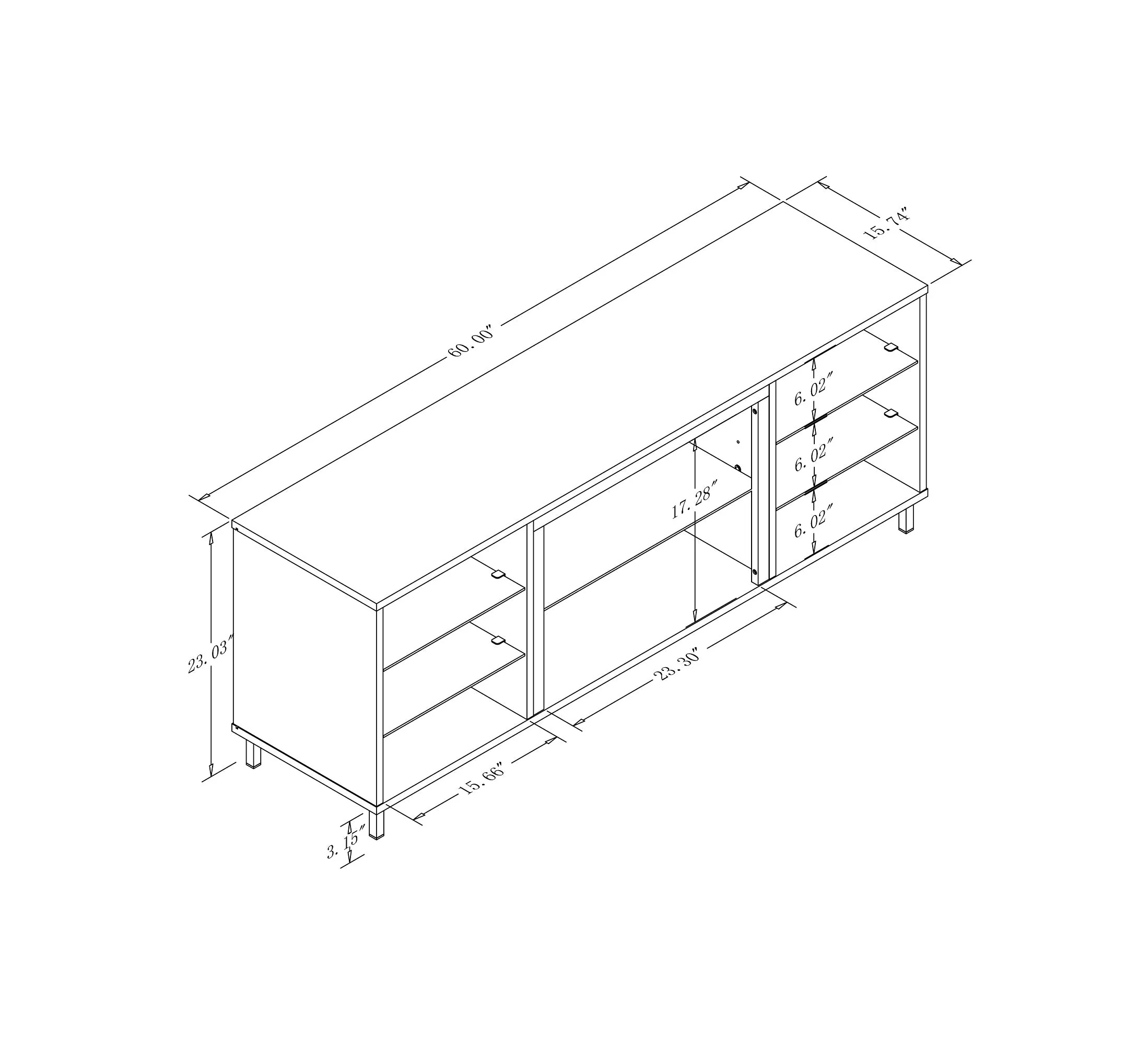 Brighton 60" TV Stand in Beige - Image 10