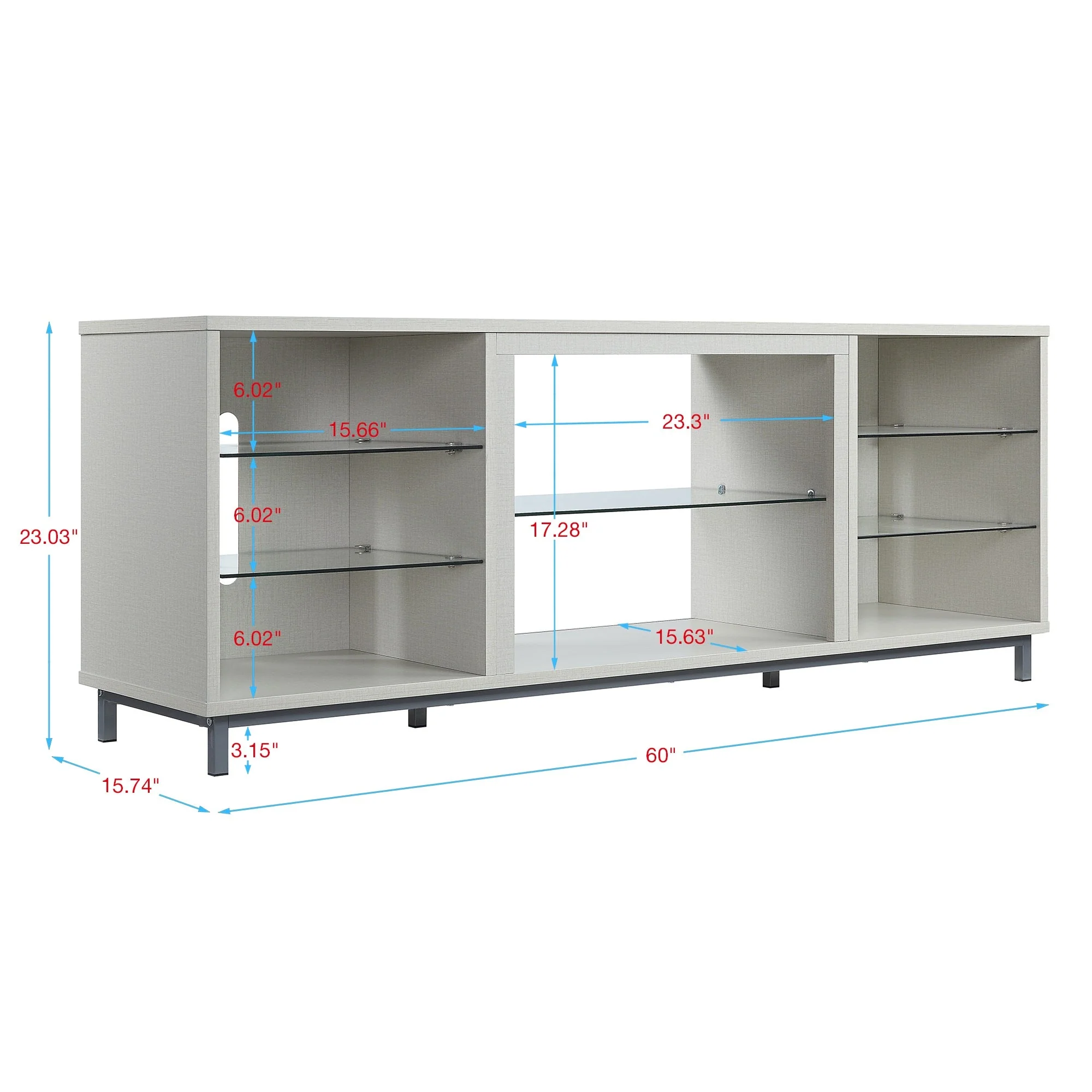 Brighton 60" TV Stand in Beige - Image 3
