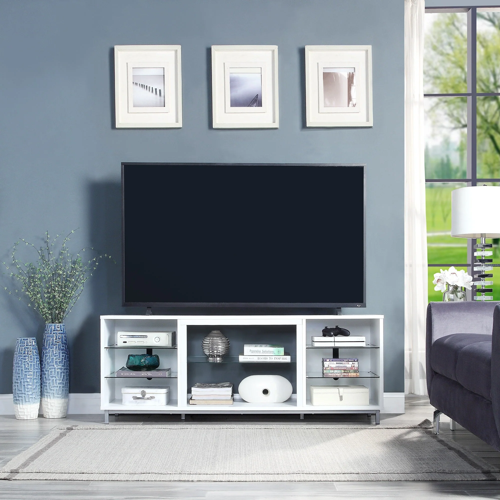 Brighton 60" TV Stand in White - Image 2