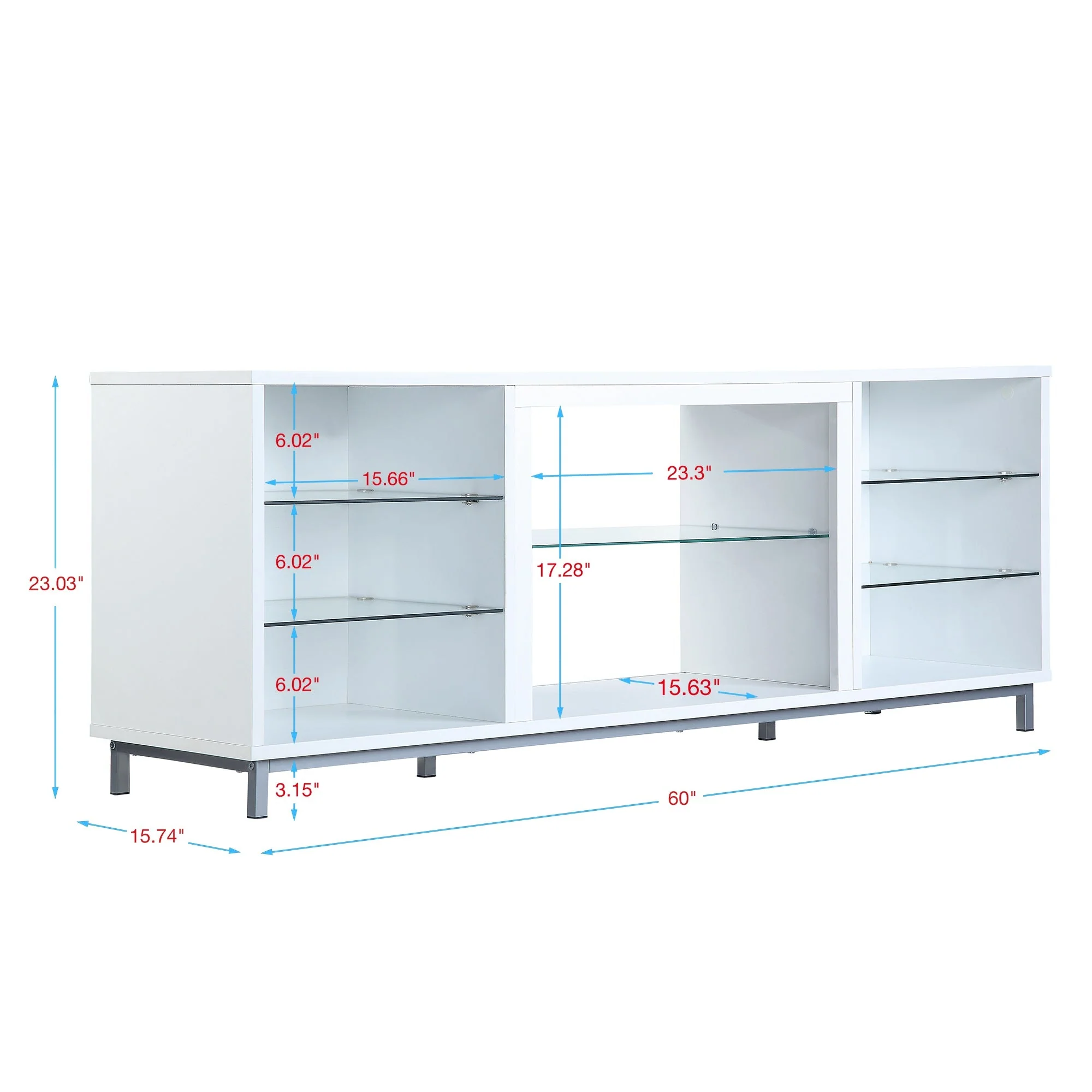 Brighton 60" TV Stand in White - Image 3