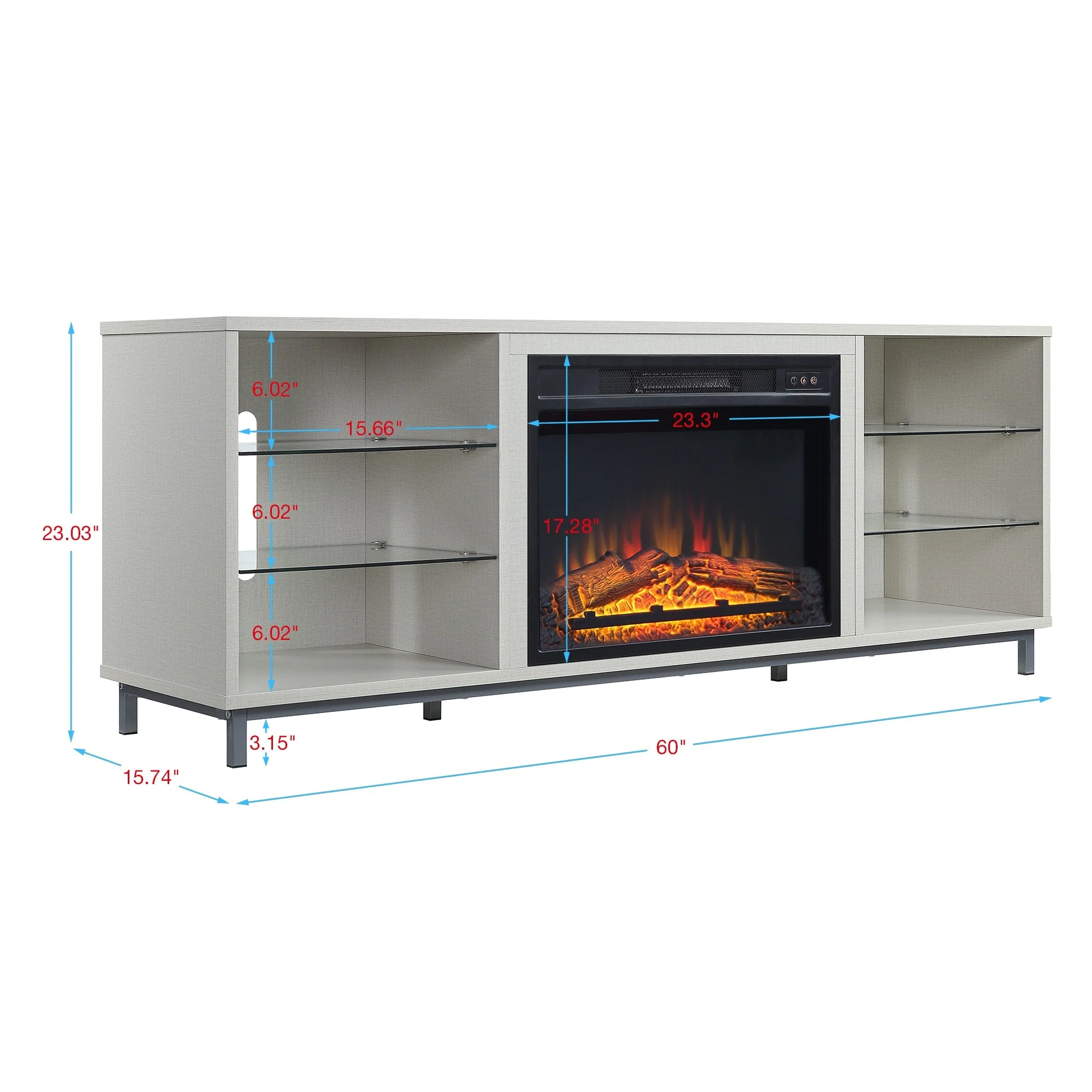 Brighton Fireplace in Beige - Image 3