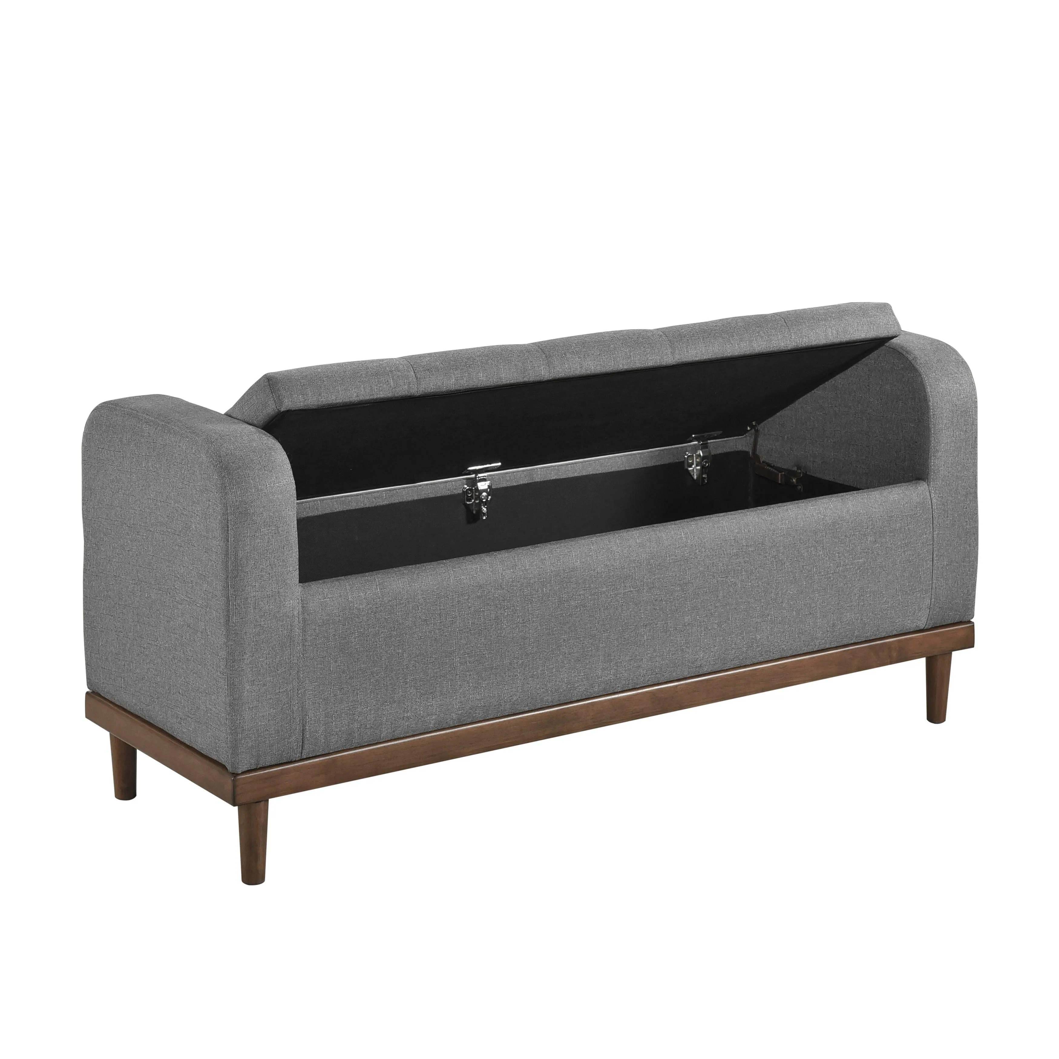 Brigitte Gray Lift Top Storage Bench - Image 4