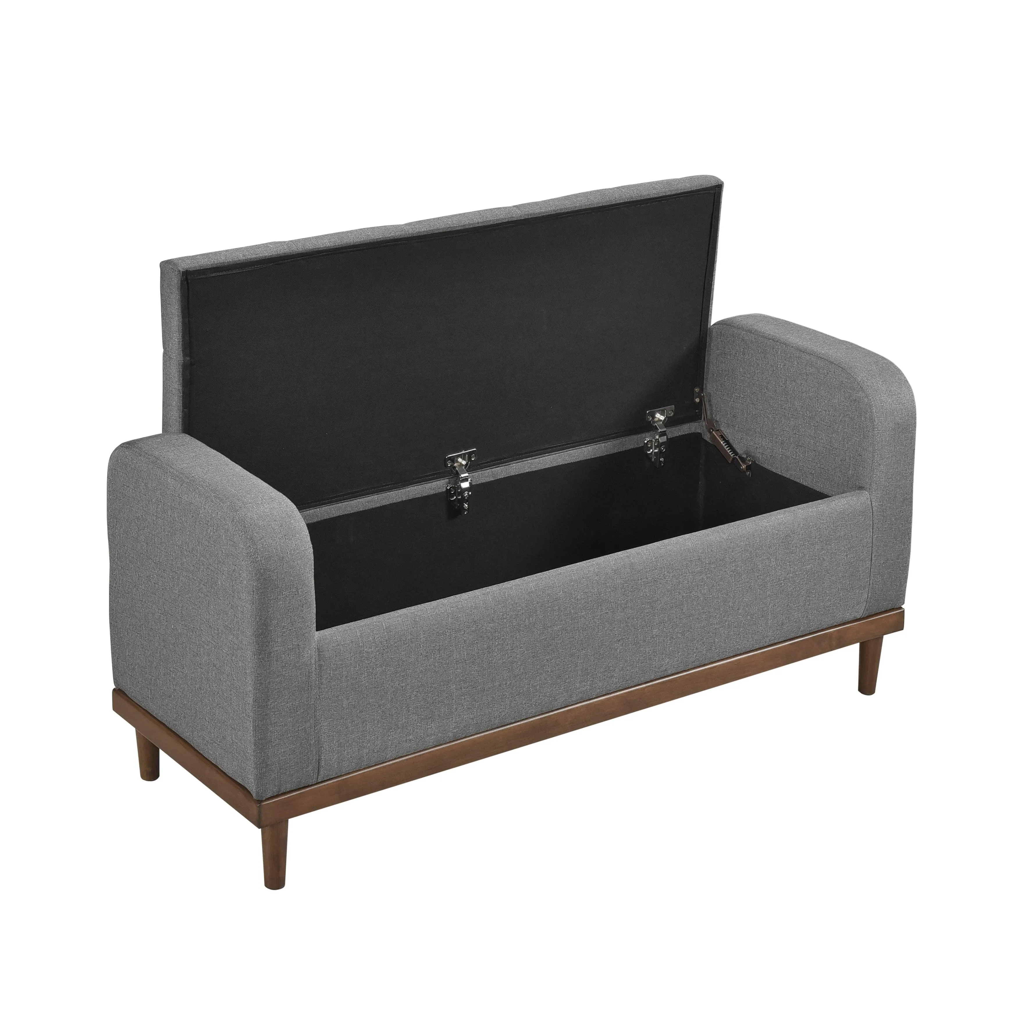 Brigitte Gray Lift Top Storage Bench - Image 5