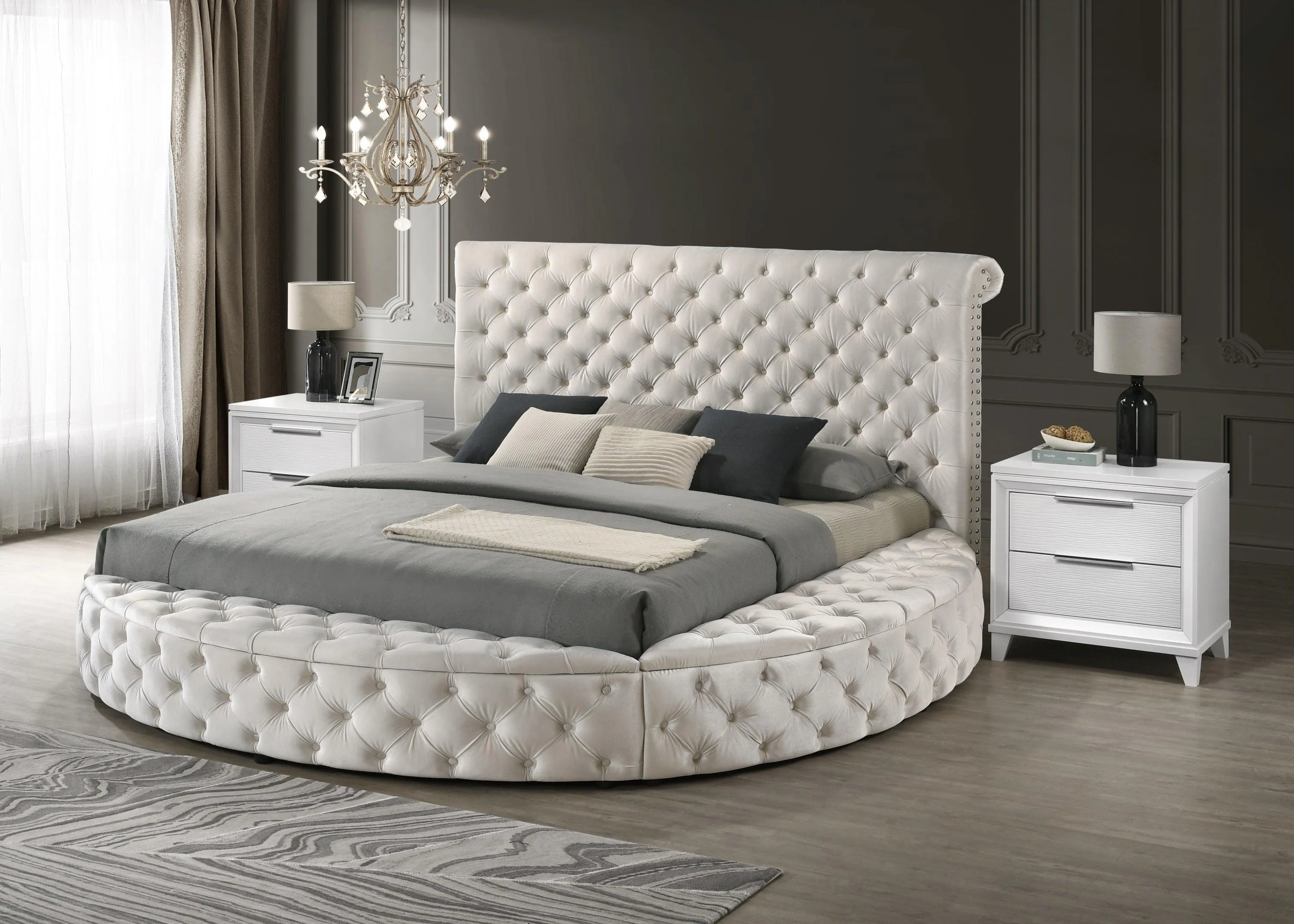 Brigitte Ivory Queen Upholstered Storage Panel Bed - Image 3