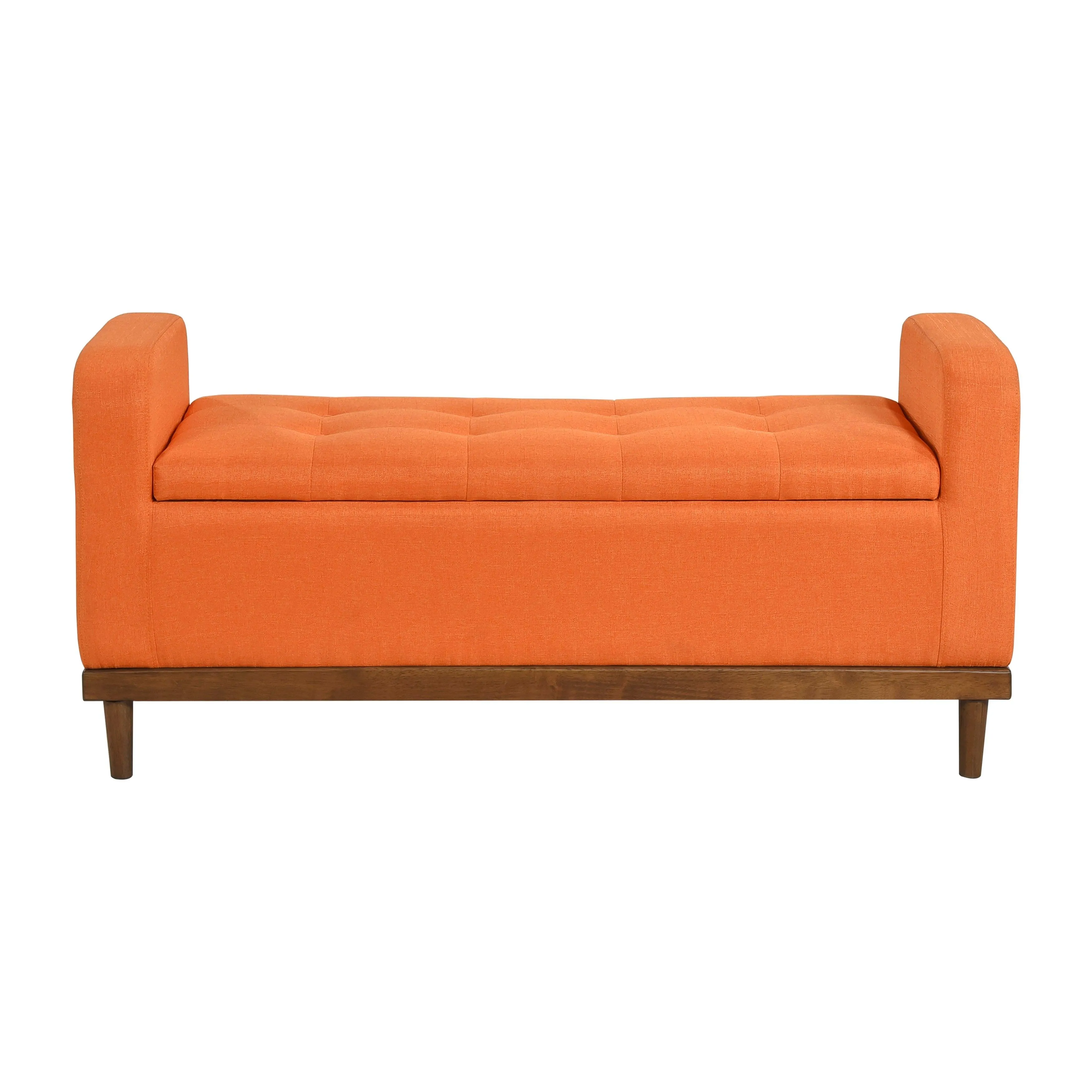 Brigitte Orange Lift Top Storage Bench - Image 3