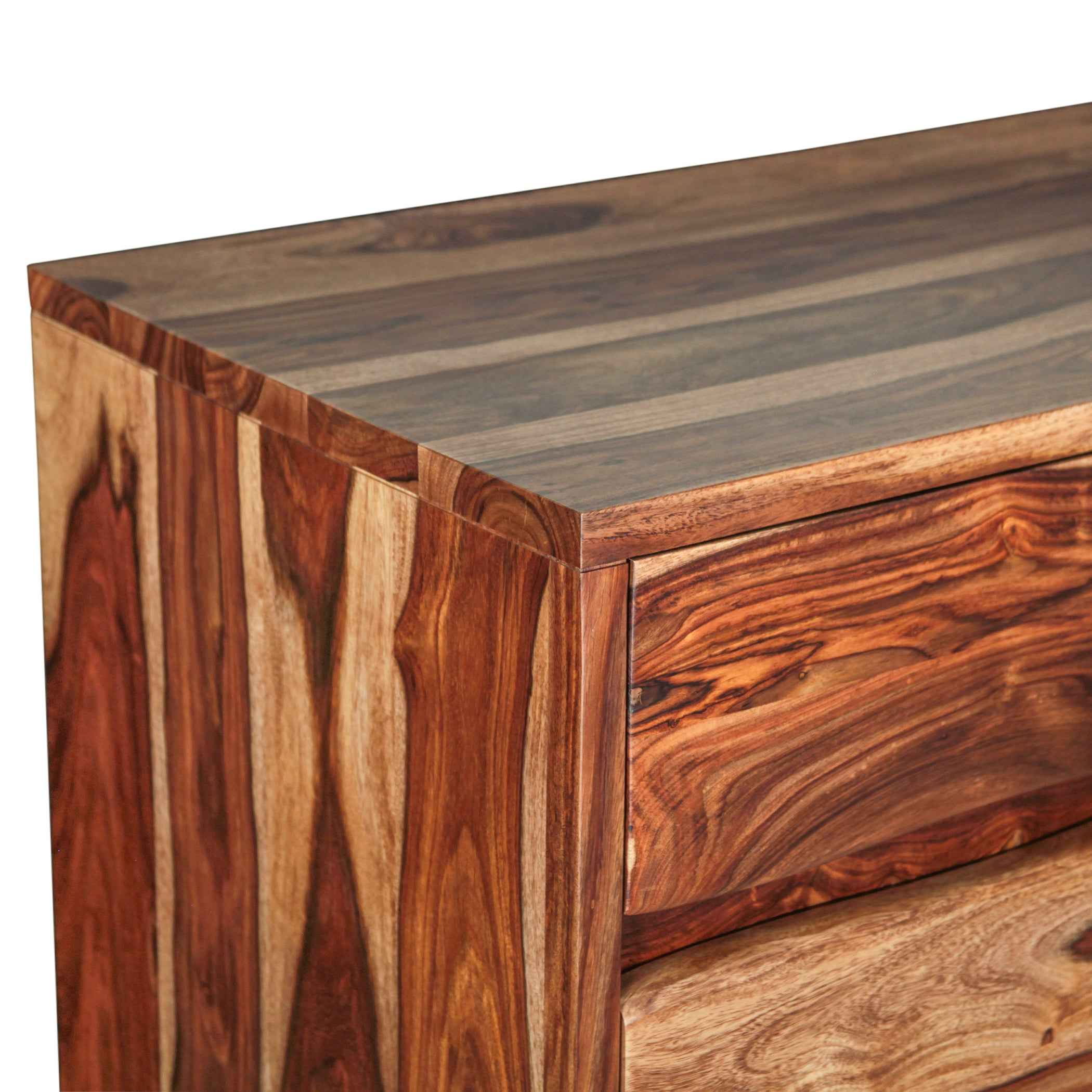 Brisbane 34" Tall Chest with Plinth Base in Natural Sheesham - Image 4