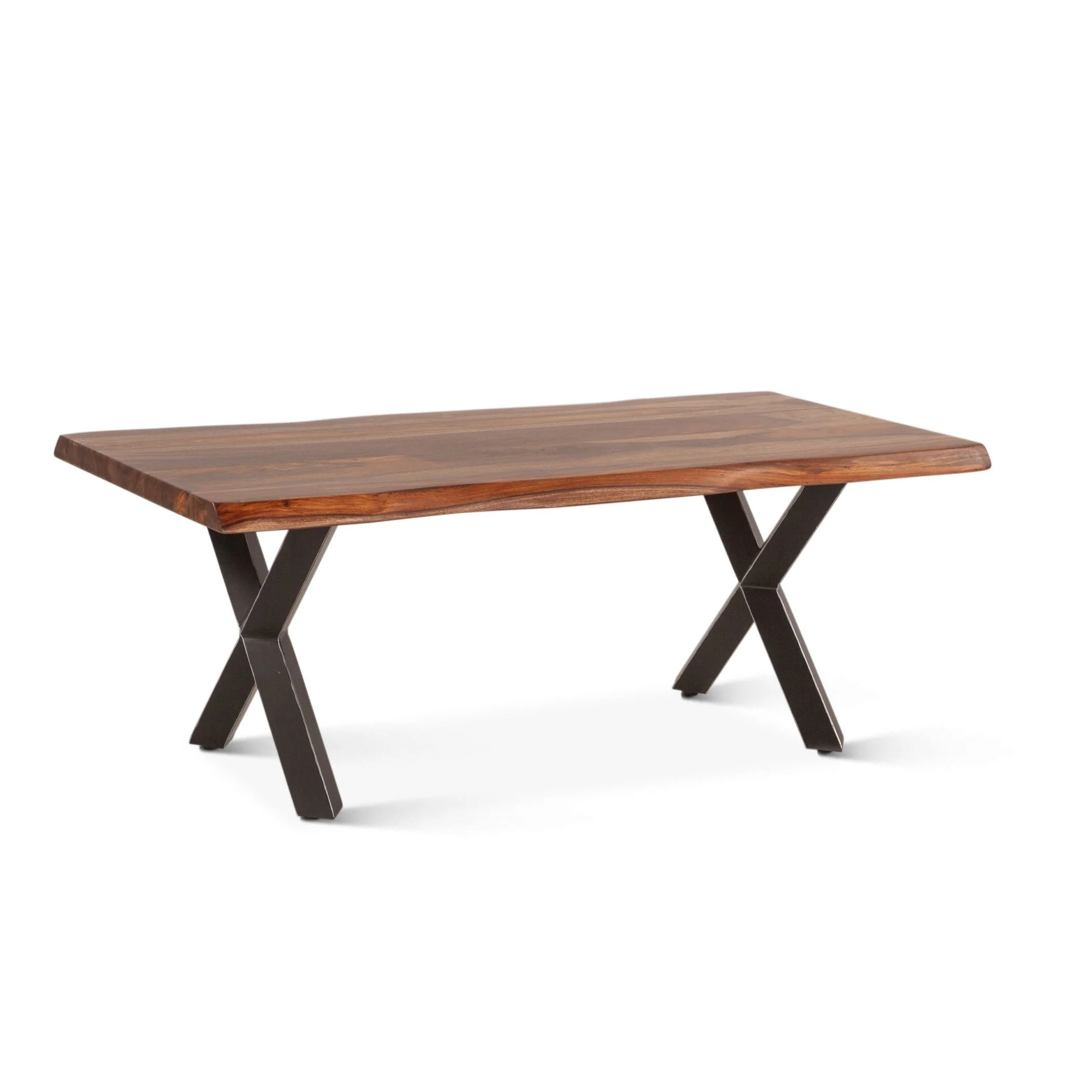 Brisbane 46" Coffee Table in Natural Sheesham Wood and Iron - Image 2