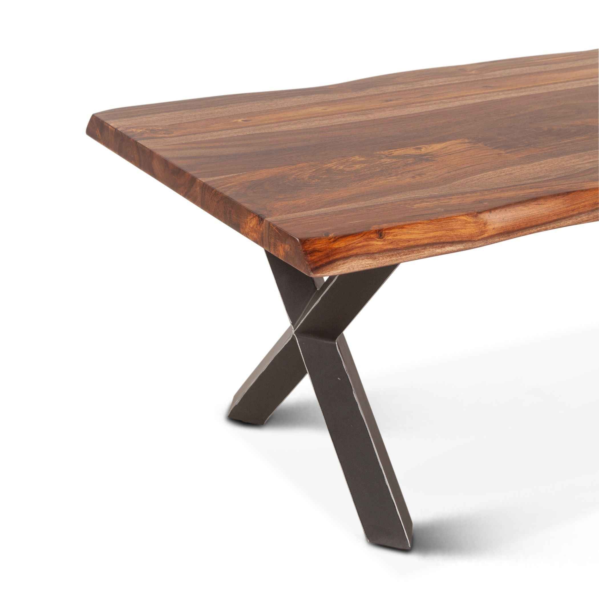 Brisbane 46" Coffee Table in Natural Sheesham Wood and Iron - Image 5