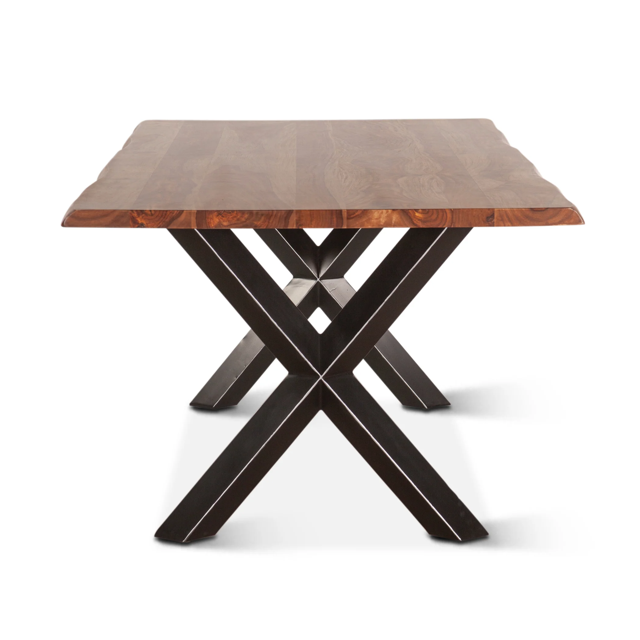 Brisbane 80" Dining Table in Natural Sheesham Wood and Iron - Image 3