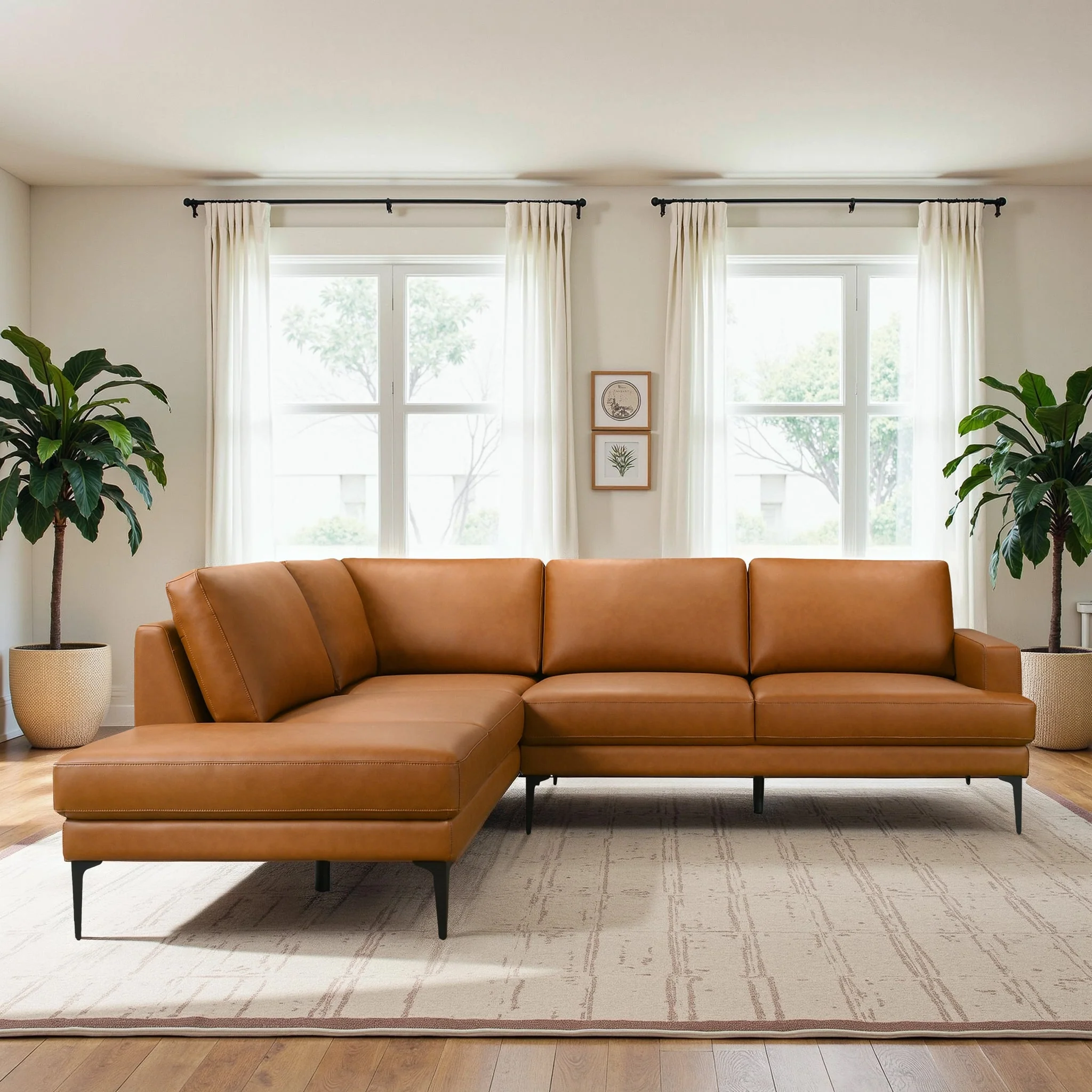 Bristol Durable Vegan Leather Left-Facing Sectional Sofa - Image 2