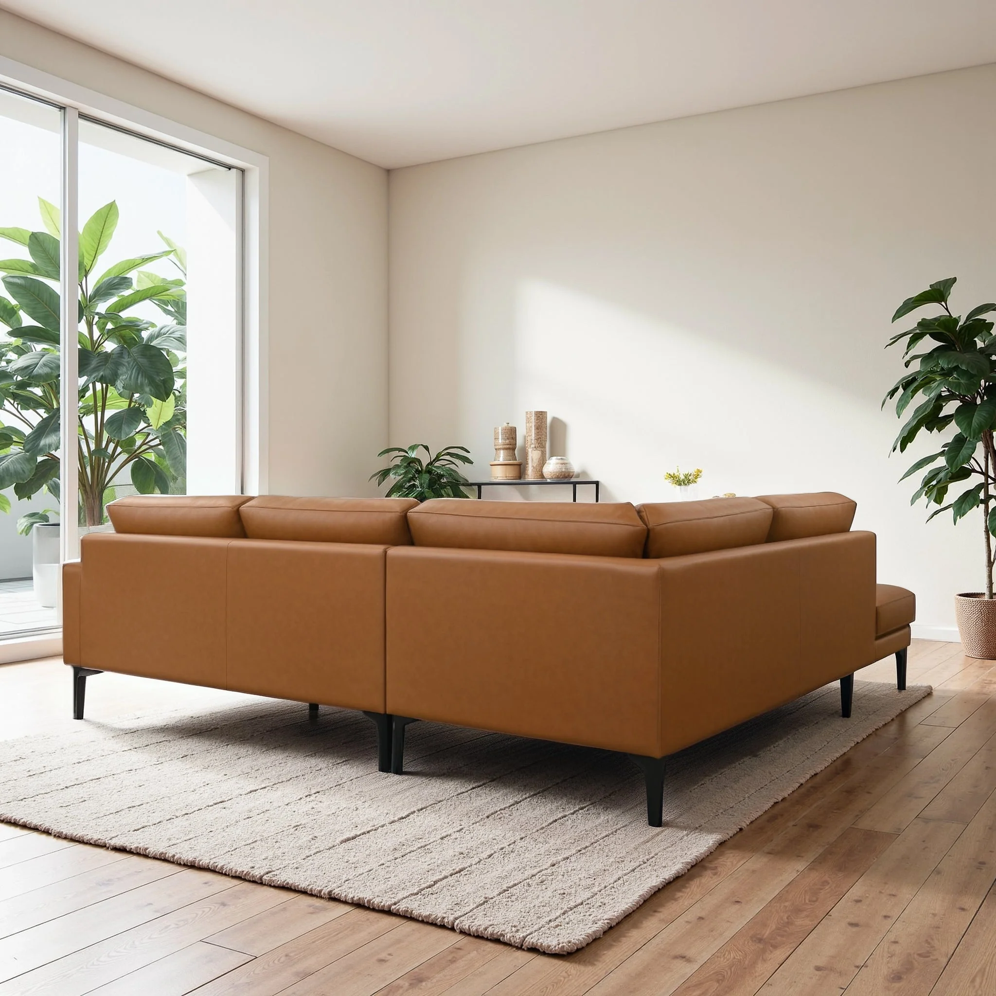 Bristol Durable Vegan Leather Left-Facing Sectional Sofa - Image 5