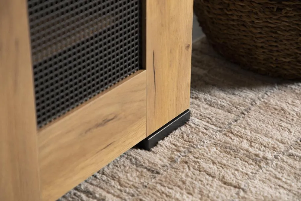 Bristol Golden Oak Metal Mesh Door Accent Cabinet - Image 7