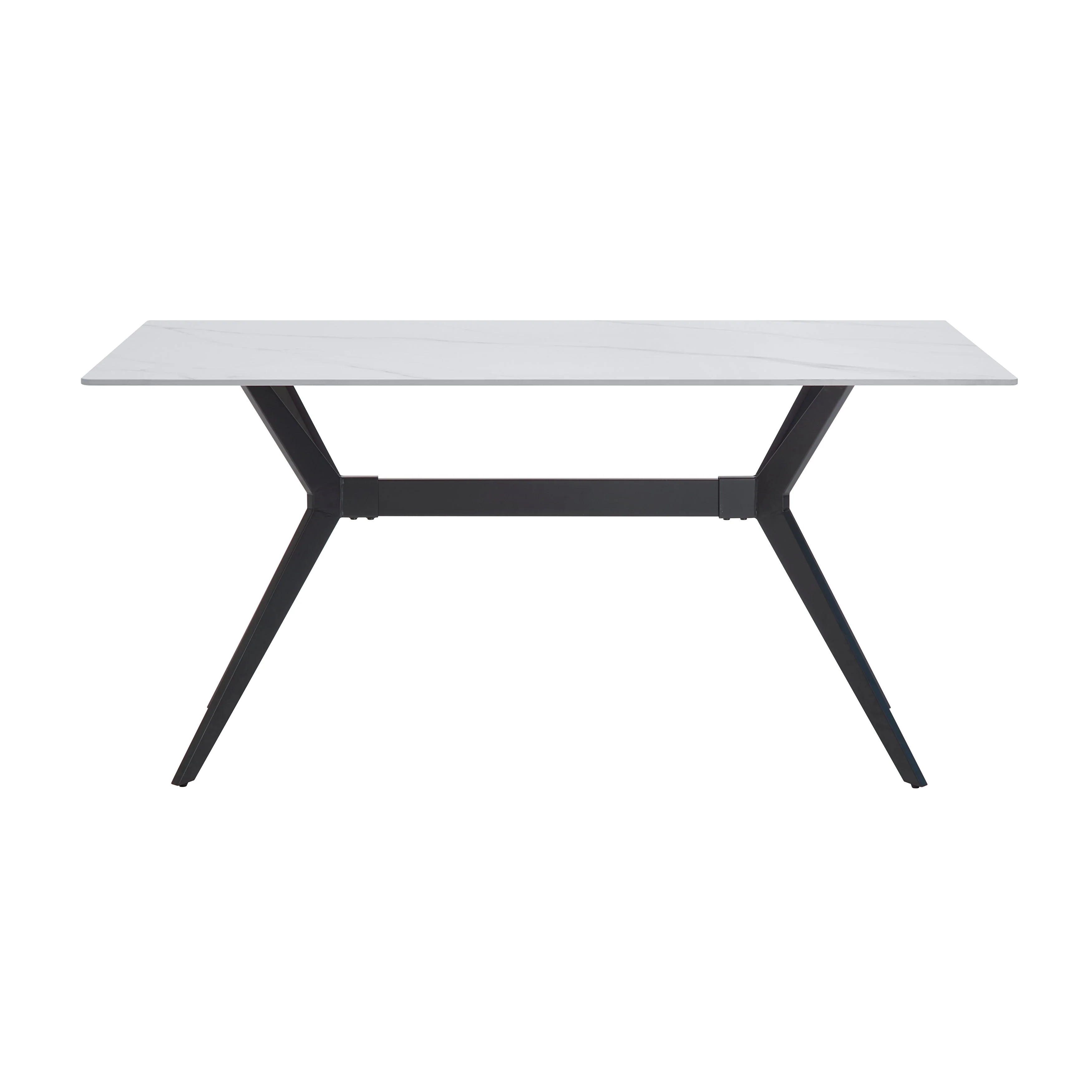 Brixley Black Faux Marble-Top Dining Table - Image 4
