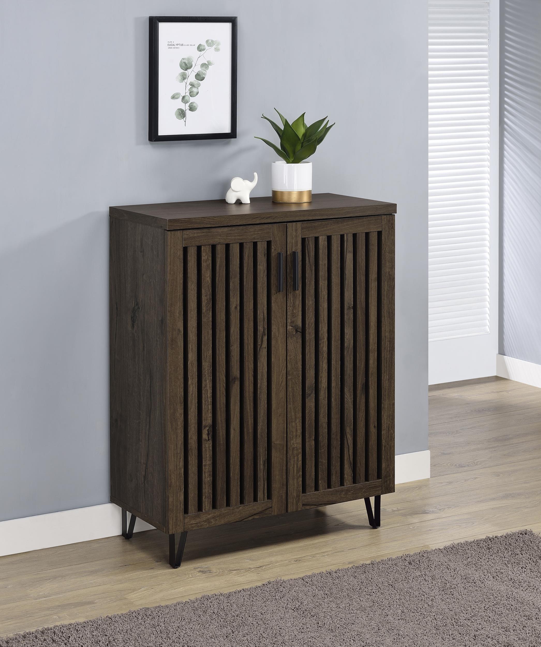 Brixton Smoked Oak 2-Door Entryway Shoe Storage Cabinets