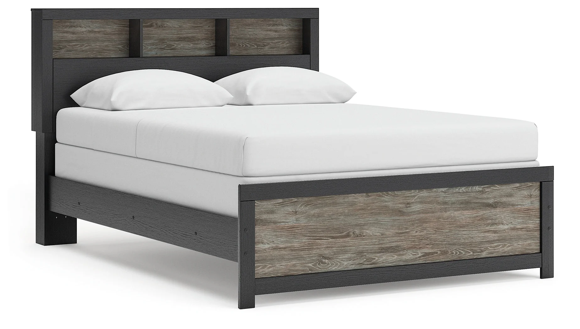 Broachmyn Black/Gray LED Bookcase Panel Bedroom Set - Image 5