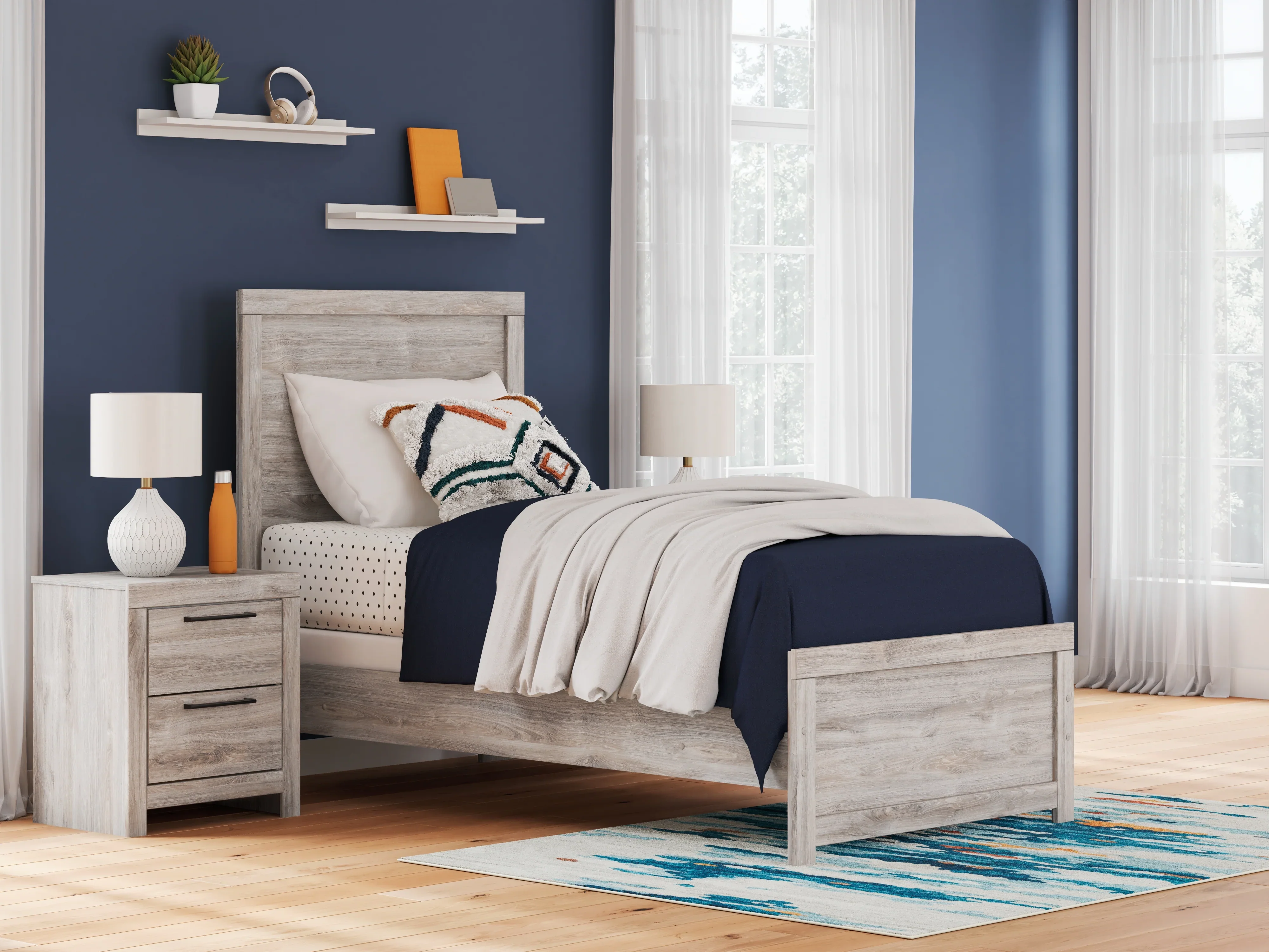 Broachmyn Gray Twin Panel Bed - Image 2