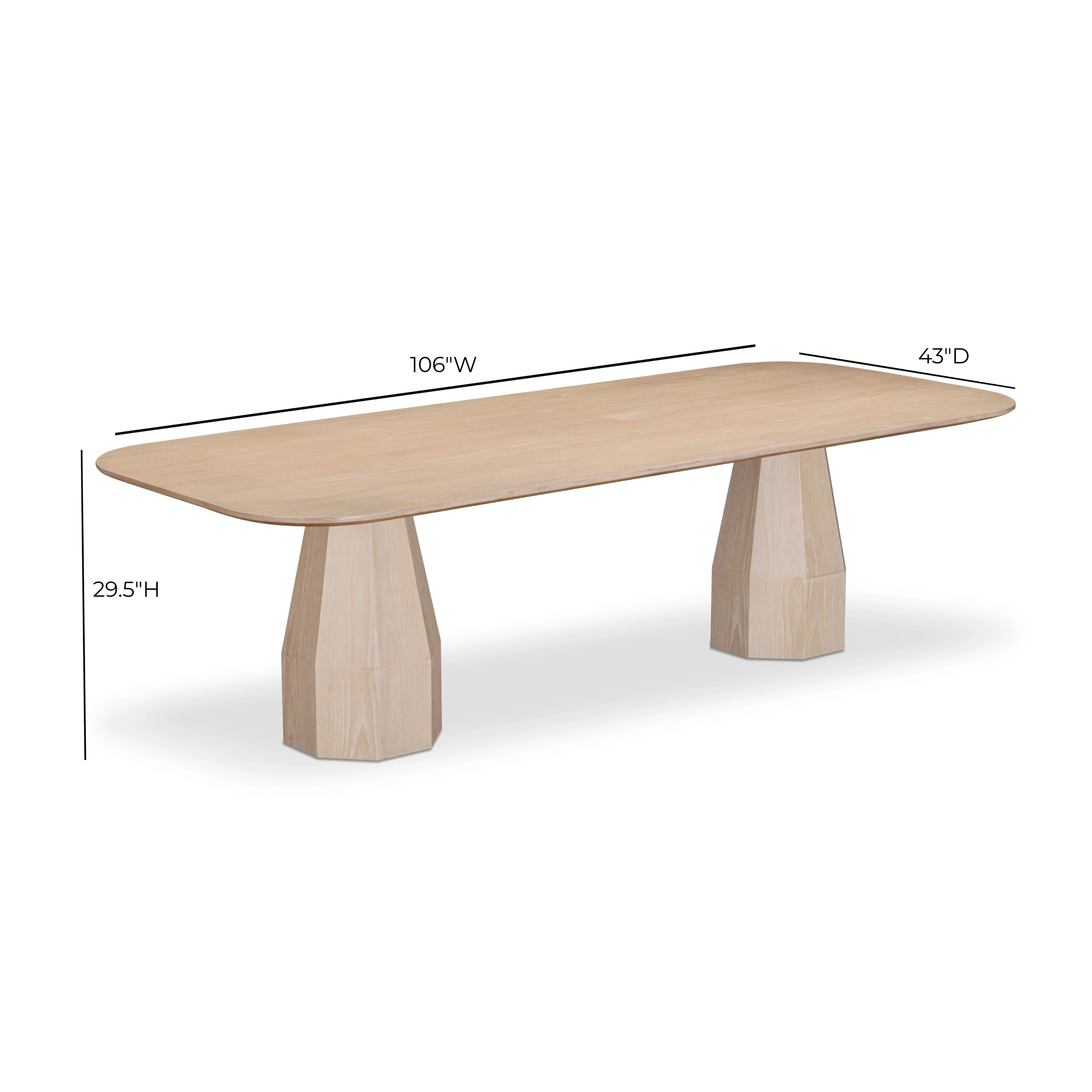Brocha 106" Ash Wood Rectangular Dining Table - Image 11