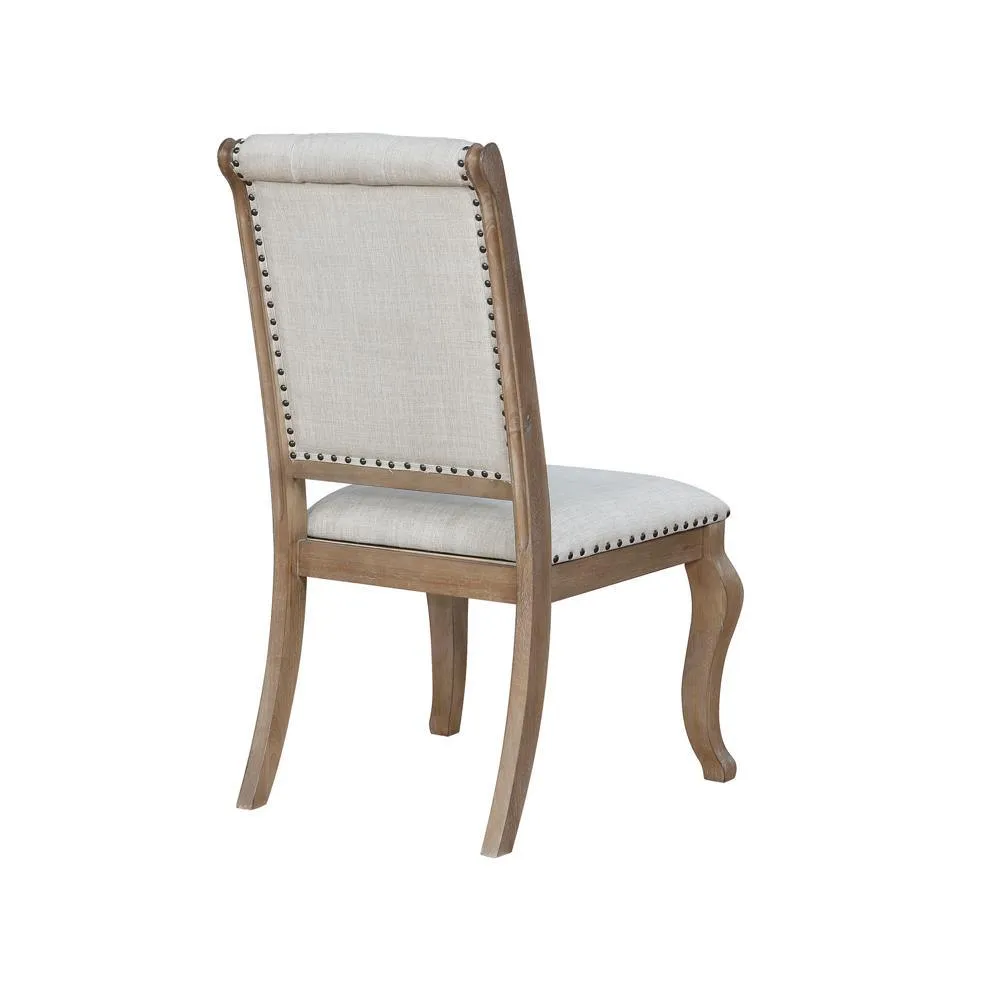 Brockway Cove Cream and Barley Brown Tufted Side Chairs, Set of 2 - Image 2