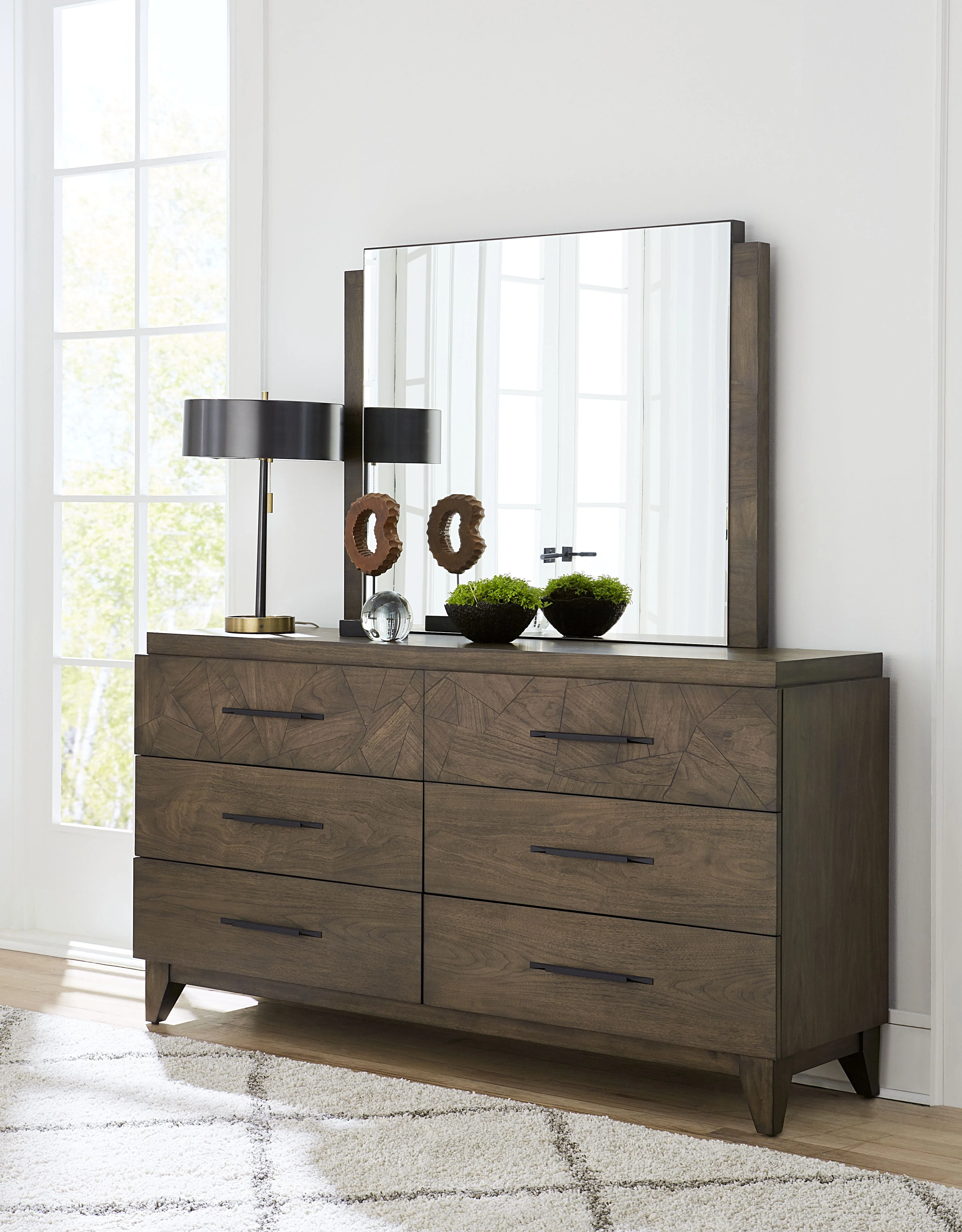 Broderick Dresser Mirror in Wild Oats Brown - Image 2