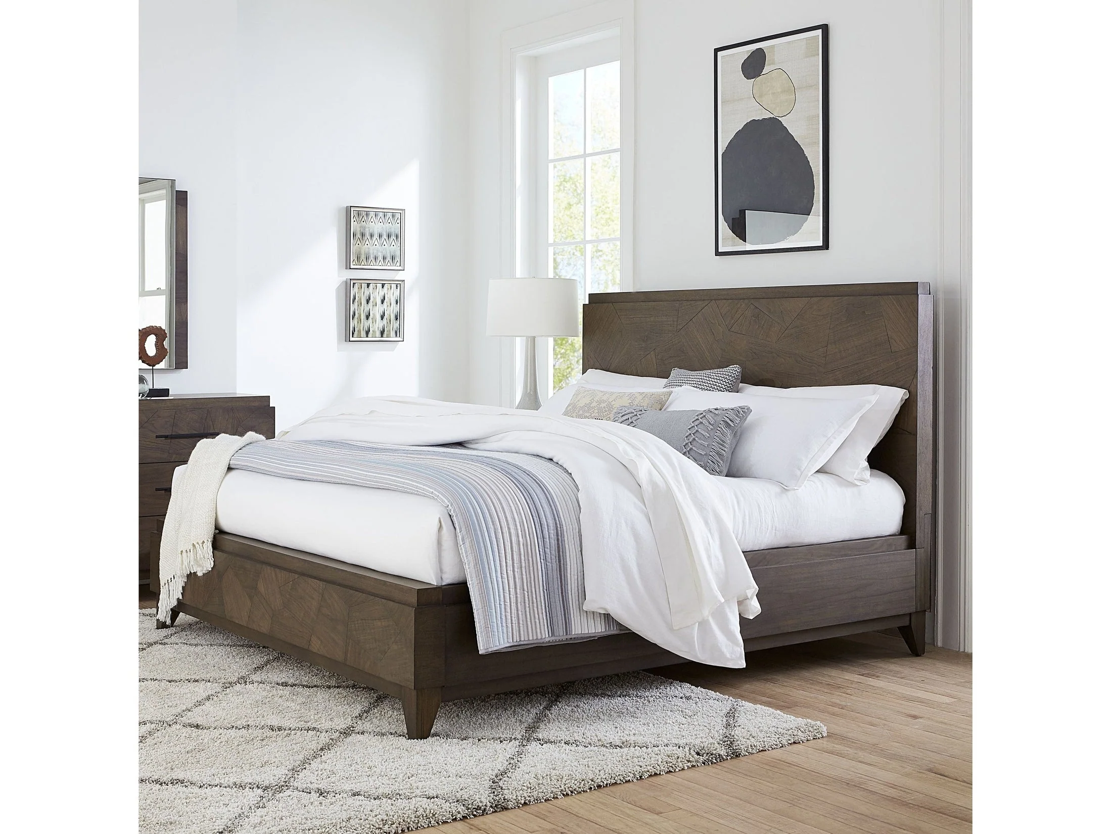 Broderick Wood California King Panel Bed in Wild Oats Brown