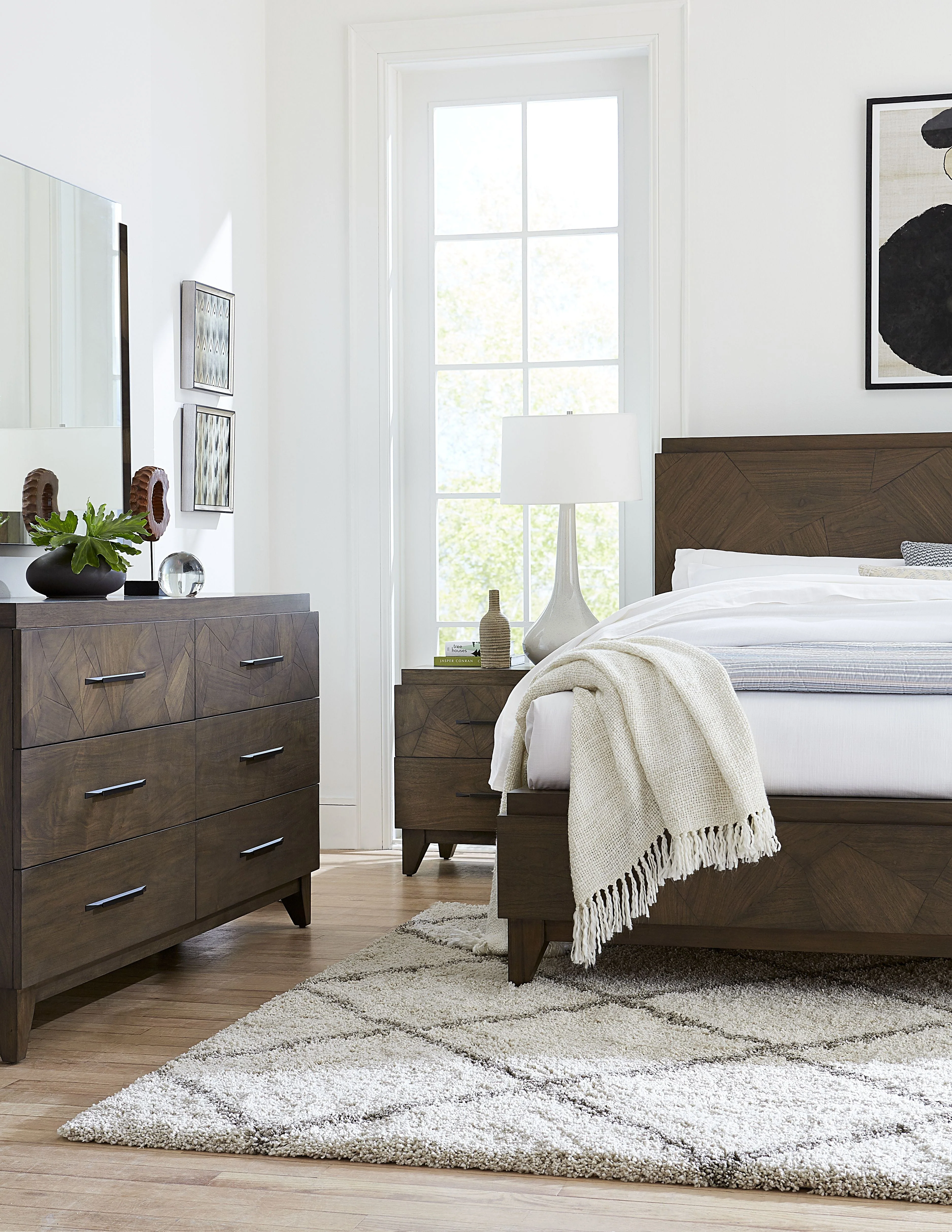 Broderick Wood California King Panel Bed in Wild Oats Brown - Image 3