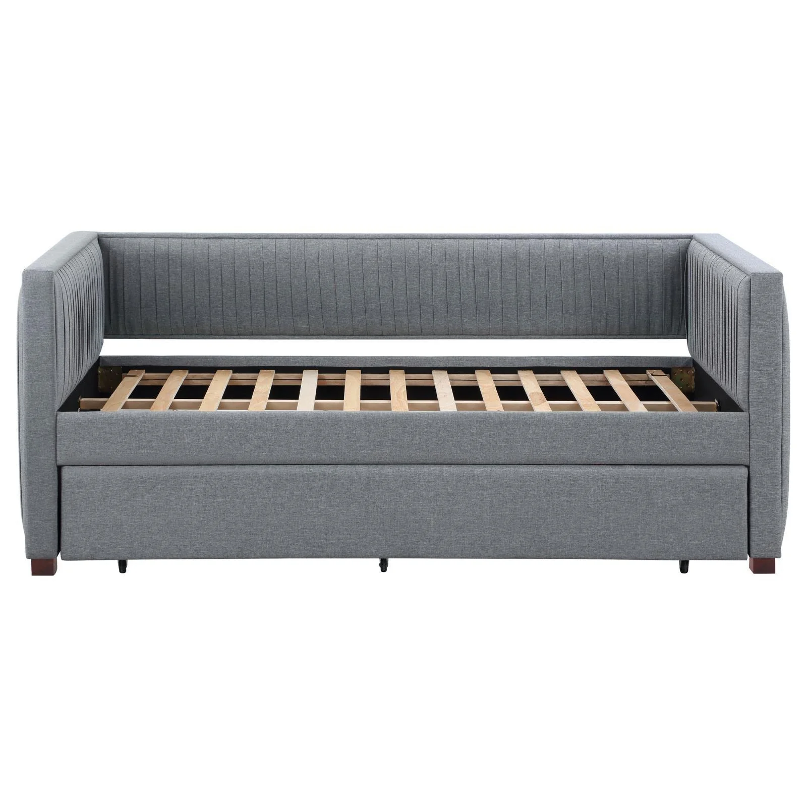 Brodie Gray Upholstered Twin Daybed with Trundle - Image 4