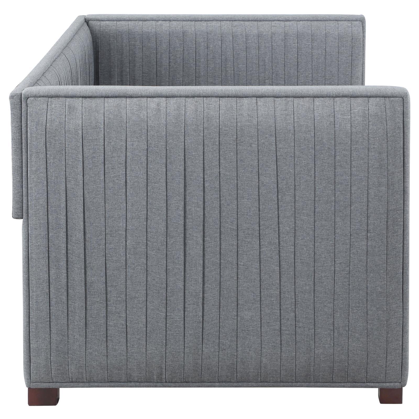 Brodie Gray Upholstered Twin Daybed with Trundle - Image 6