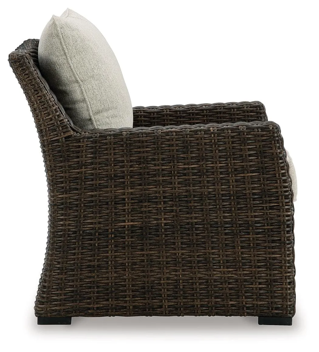Brook Ranch Brown Outdoor Lounge Chair with cushion - Image 4