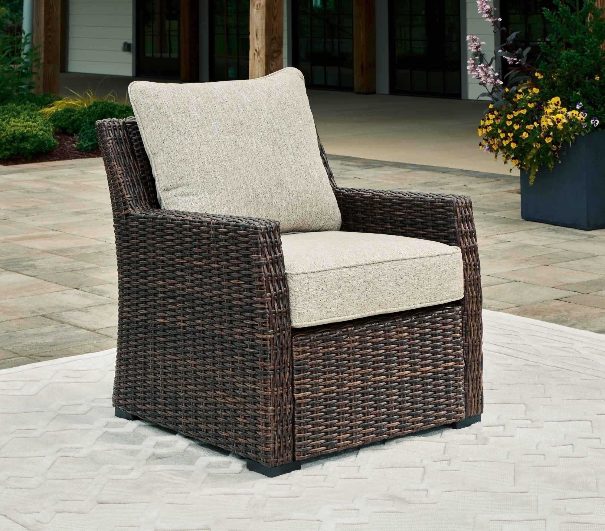 Brook Ranch Brown Outdoor Sectional Set with Lounge Chair and Coffee Table - Image 18
