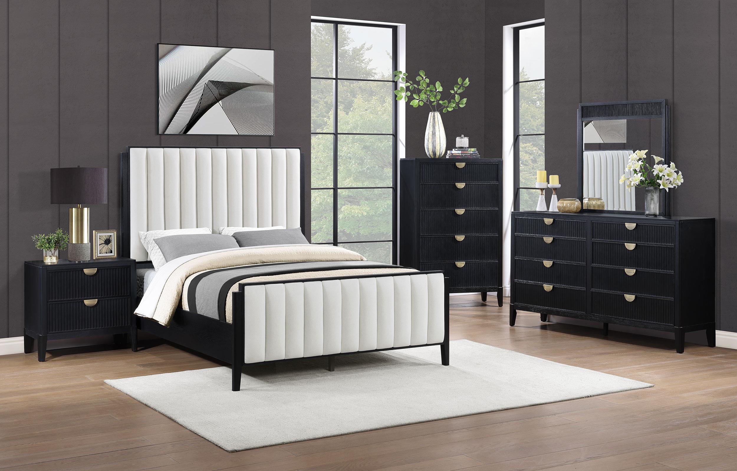 Brookmead 60-inch Upholstered California King Bed Black - Image 8