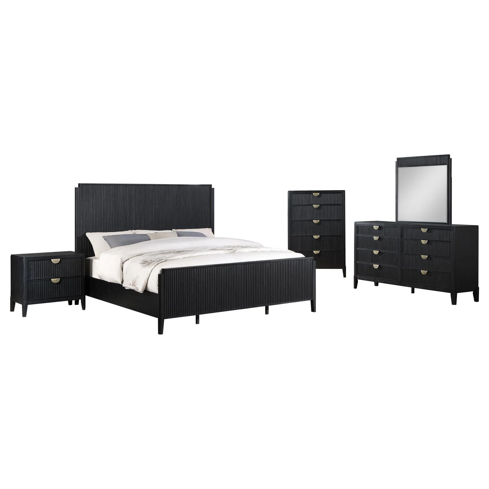 Brookmead Black 5-Piece Eastern King Bedroom Set - Image 2