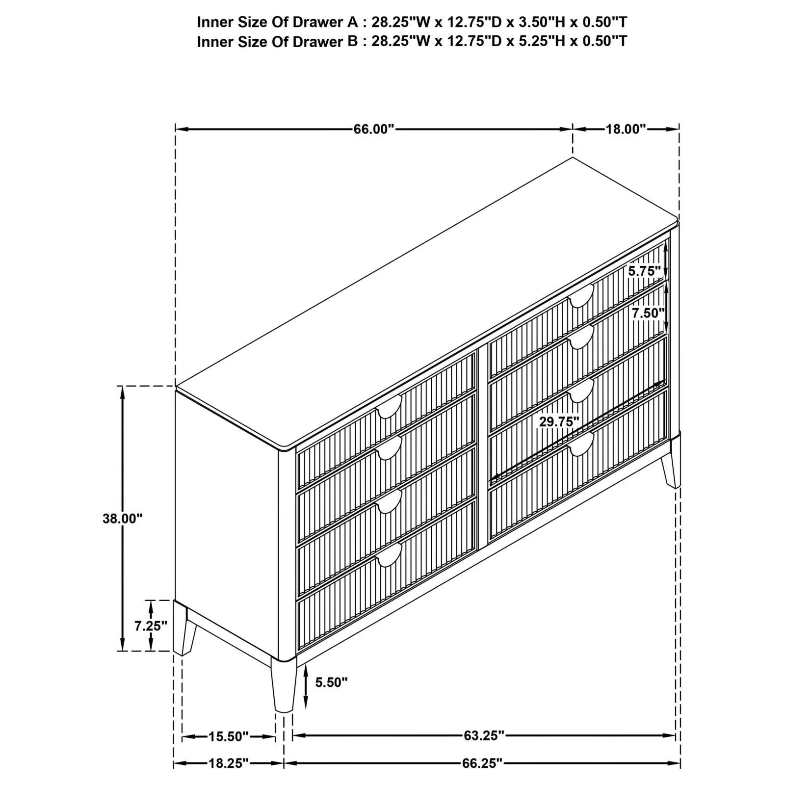 Brookmead Black 8-drawer Bedroom Dresser - Image 14