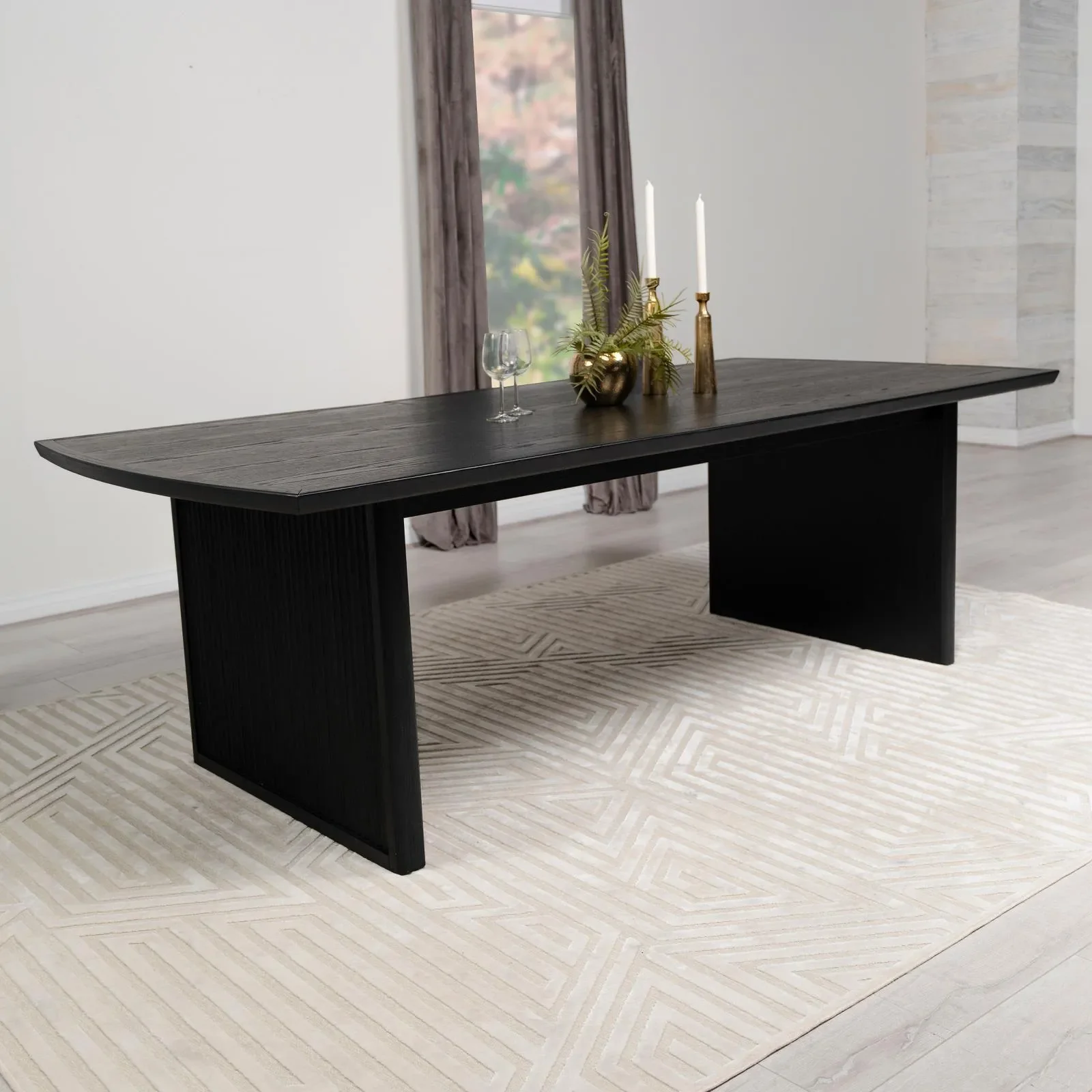 Brookmead Black Rectangular Dining Table with 18" Removable Extension Leaf