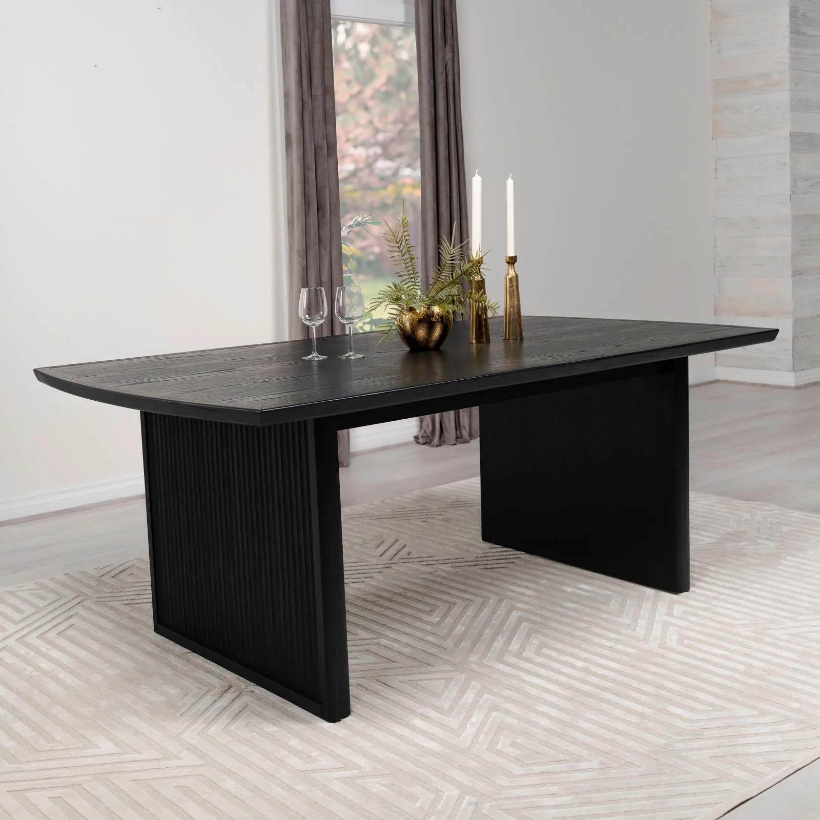 Brookmead Black Rectangular Dining Table with 18" Removable Extension Leaf - Image 2