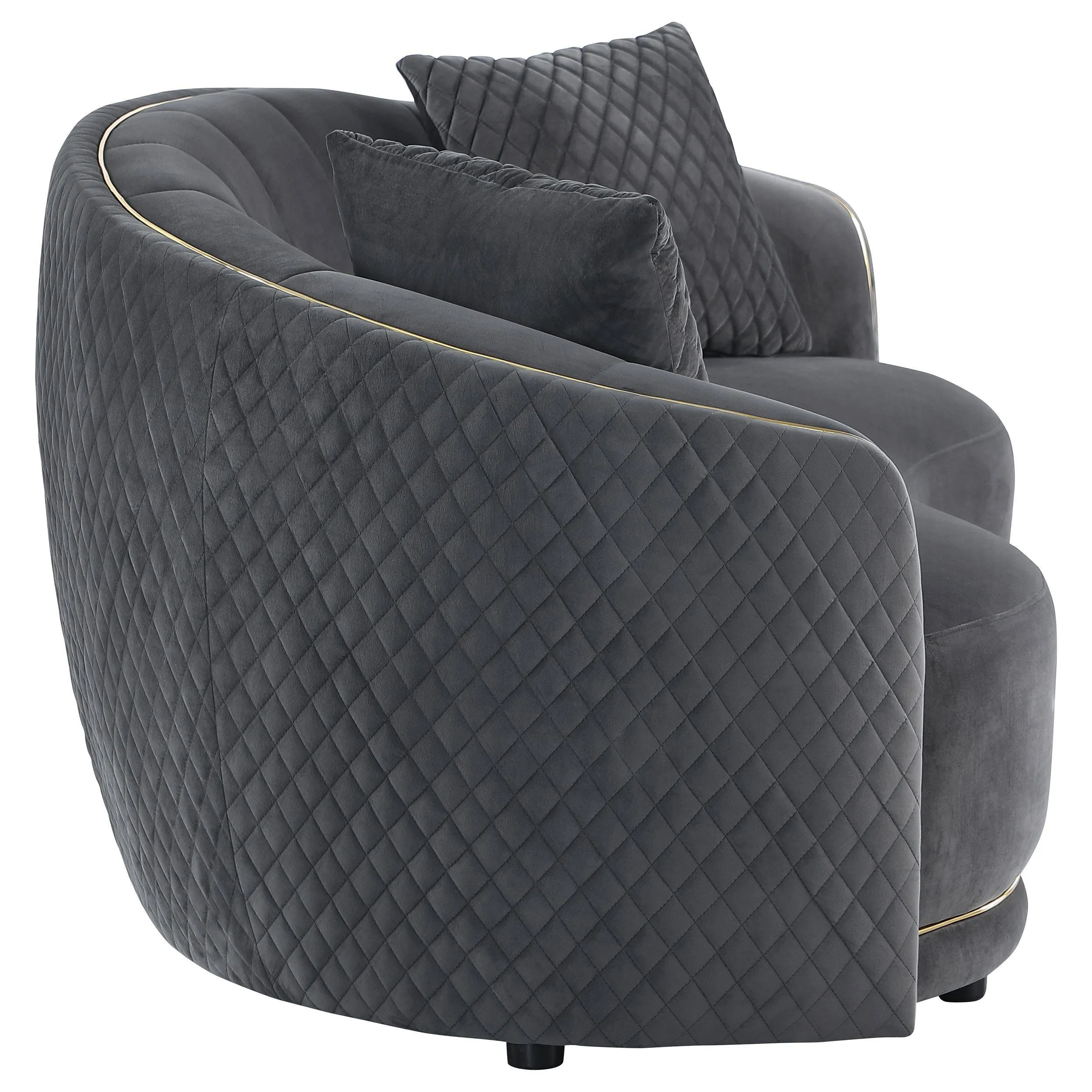 Brookside Dark Gray 2-piece Velvet Upholstered Sofa Set - Image 10