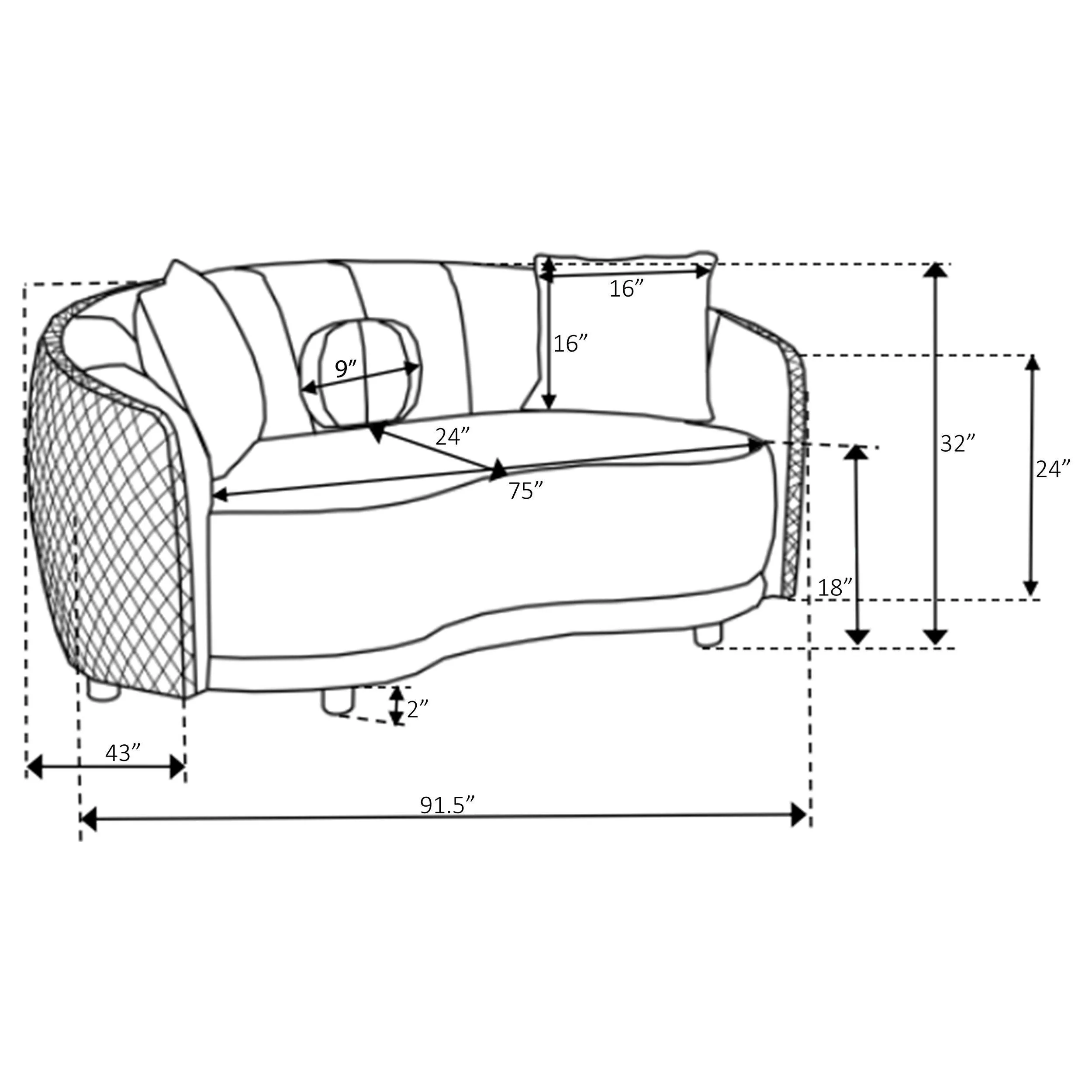 Brookside Dark Gray 2-piece Velvet Upholstered Sofa Set - Image 14