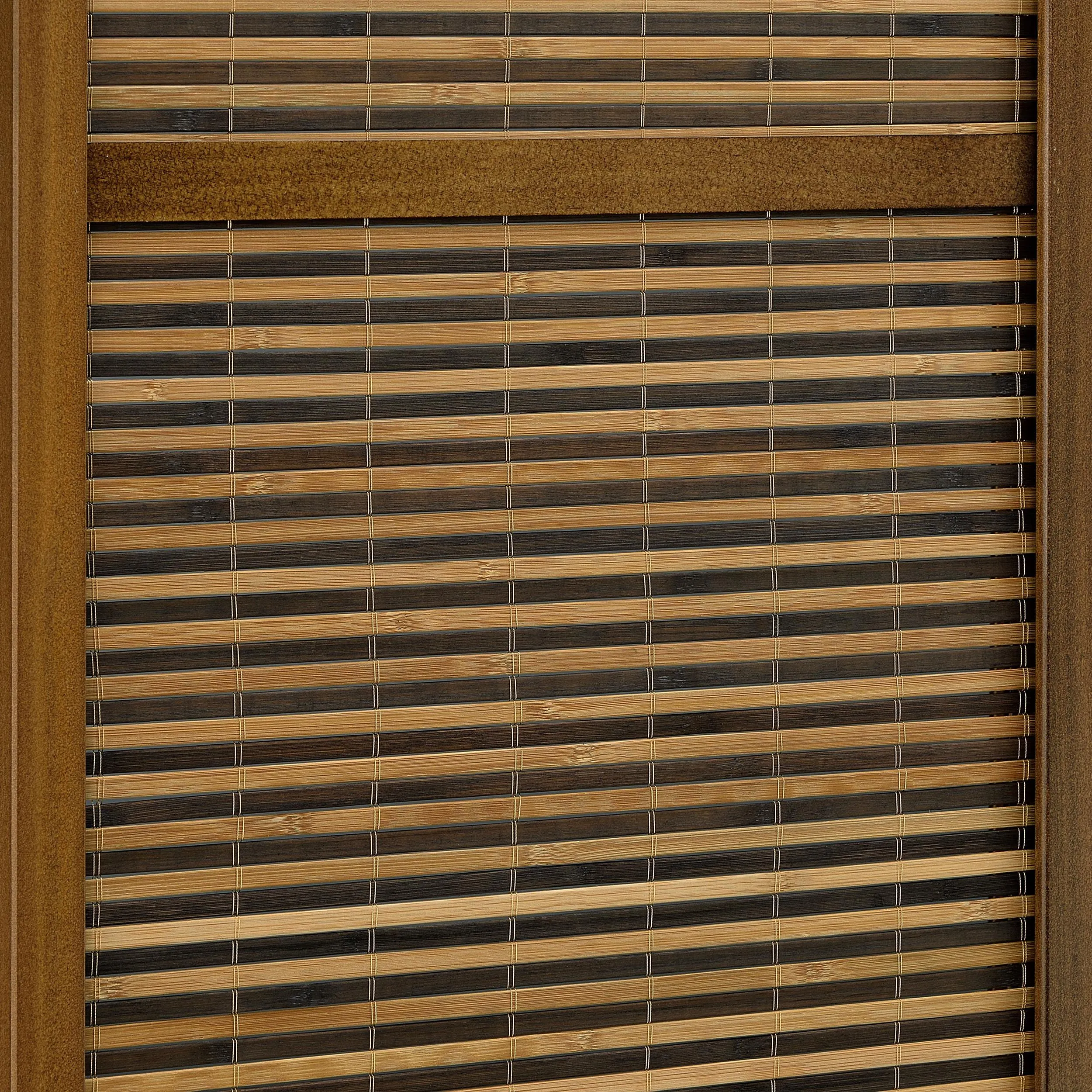 Browning Walnut 4-Panel Bamboo Room Divider Folding Screen - Image 6