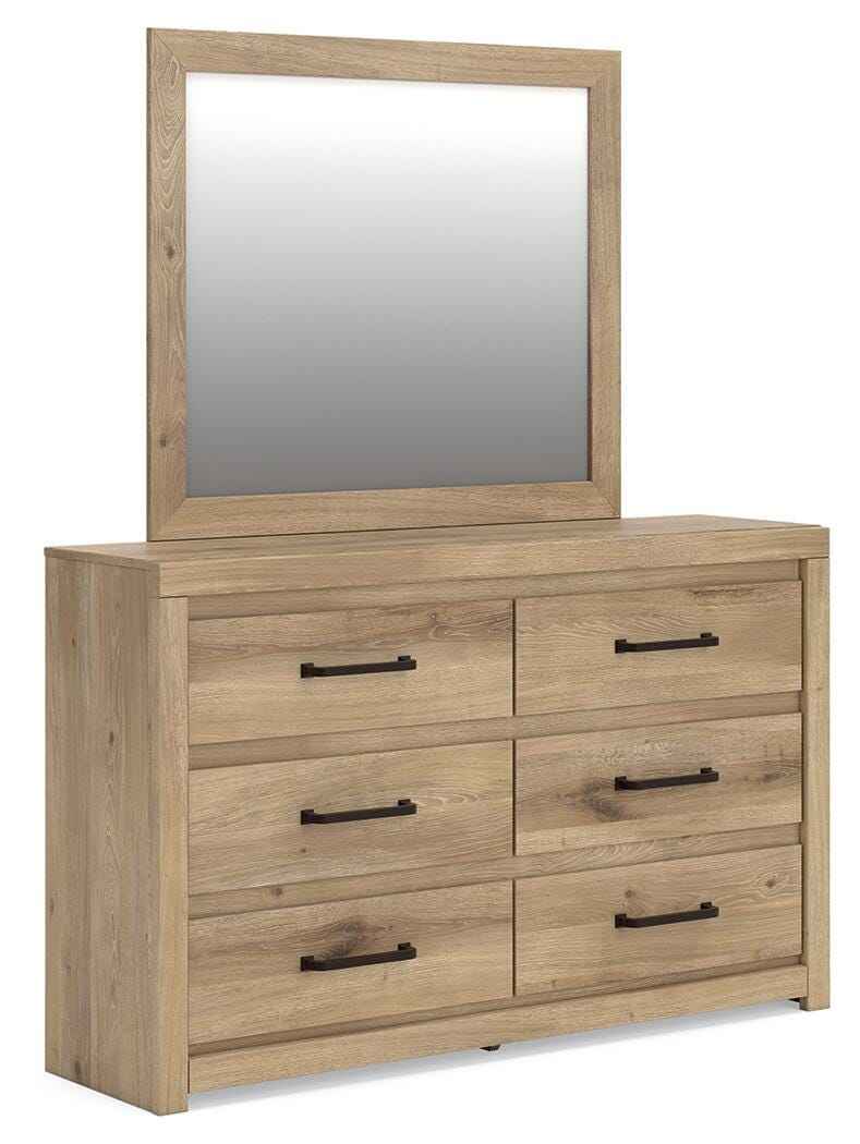 Brozmont Tan Dresser and Mirror