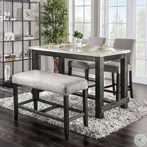Brule White/Antique Black 5-Piece Counter Table Set