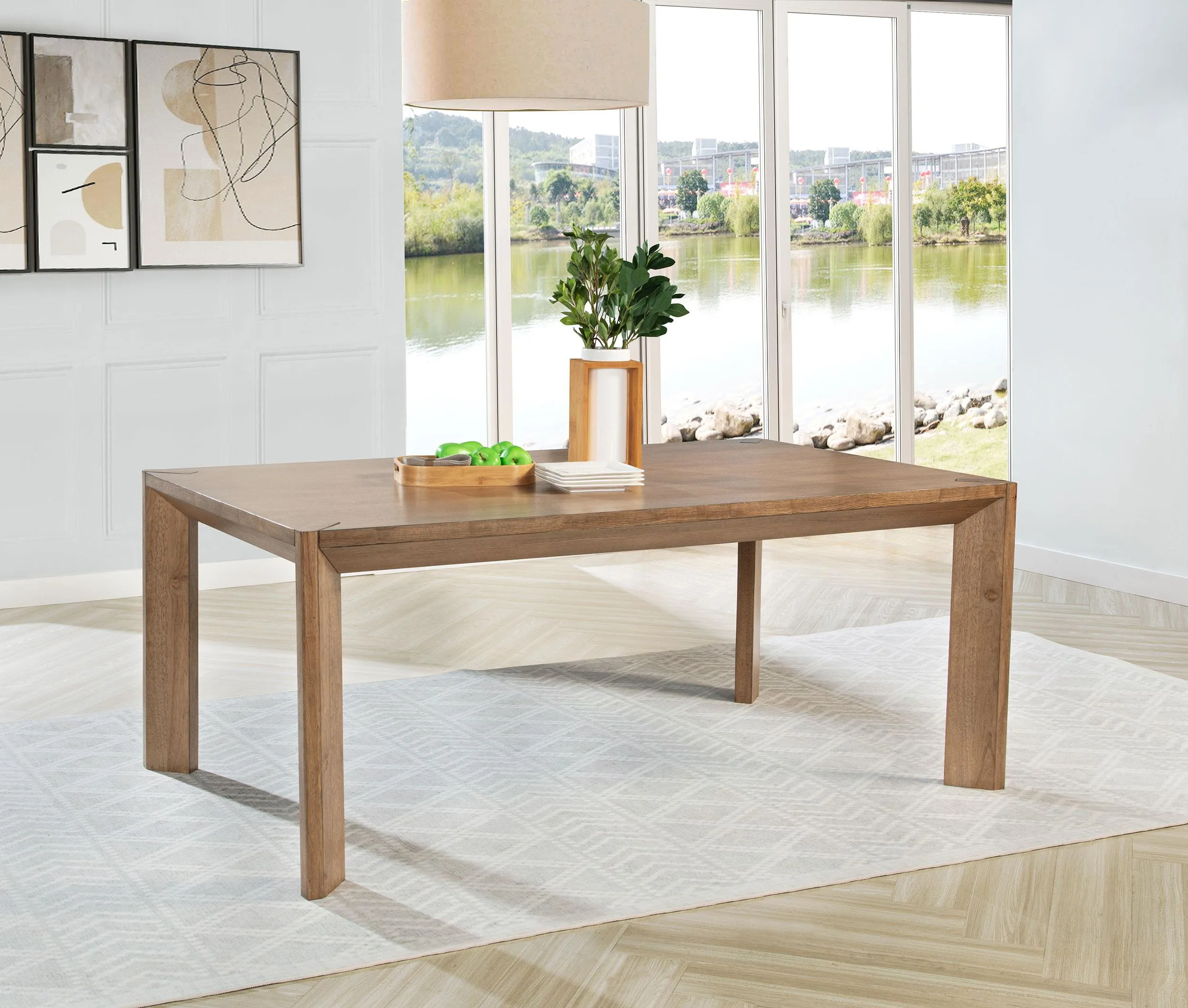 Bruner Natural Brown Rectangular Dining Table