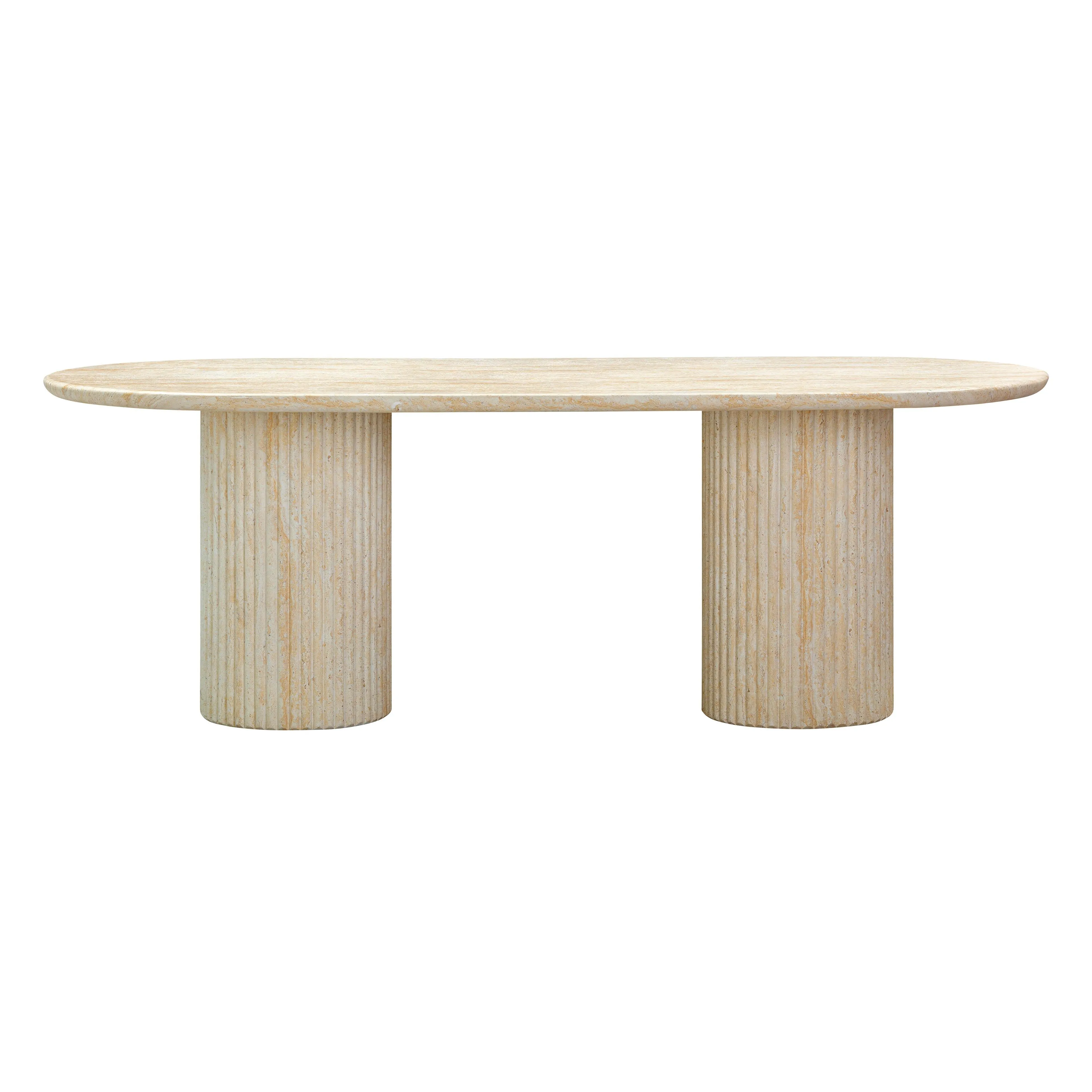 Brut Concrete Patterned Indoor/Outdoor 86" Oval Dining Table - Image 3